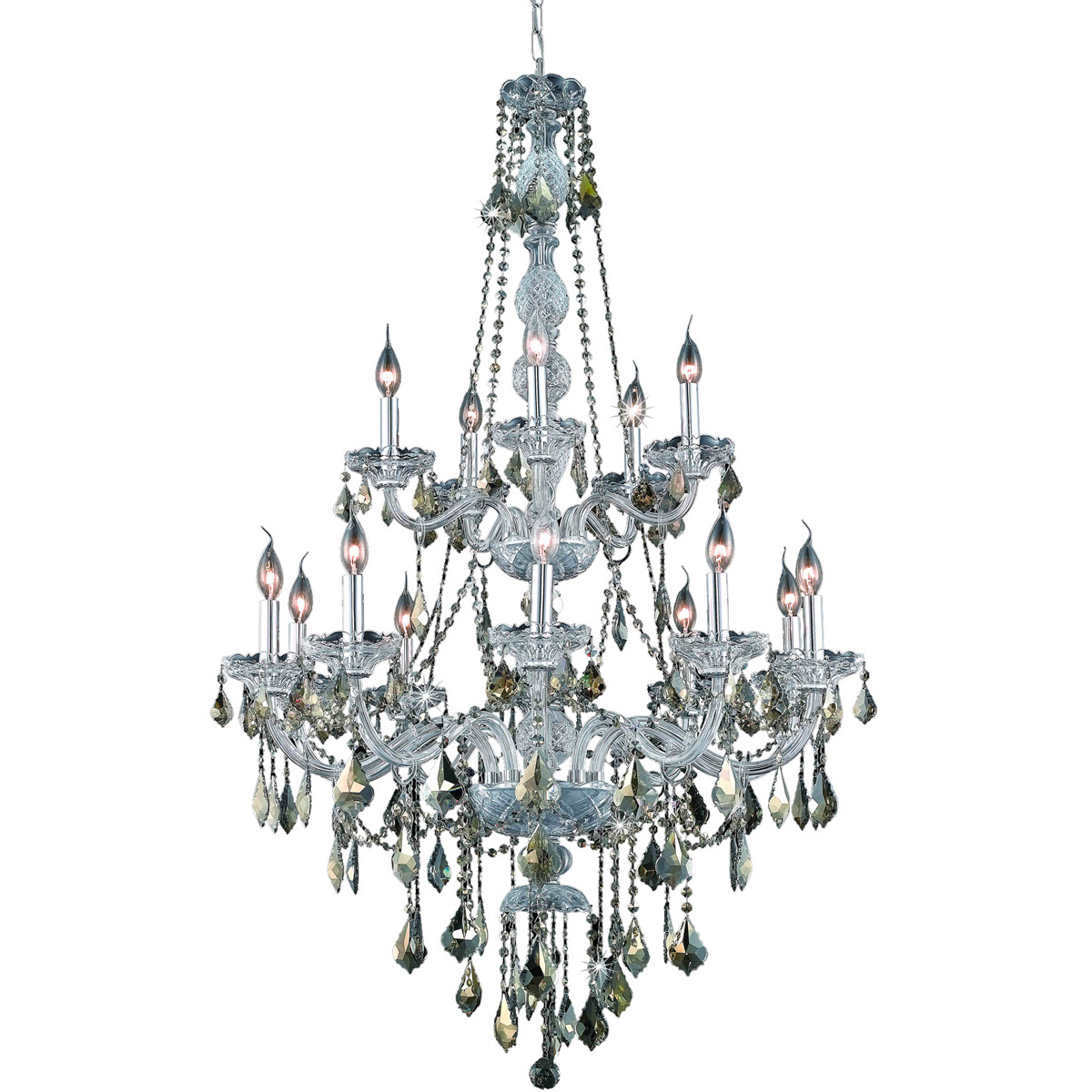 Verona 15 Light 33 inch Chrome Foyer Ceiling Light in Golden Teak, Royal Cut