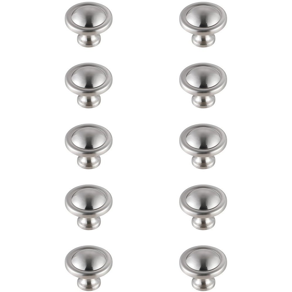 Garlande Brushed Nickel Hardware Cabinet Knob, Set of 10