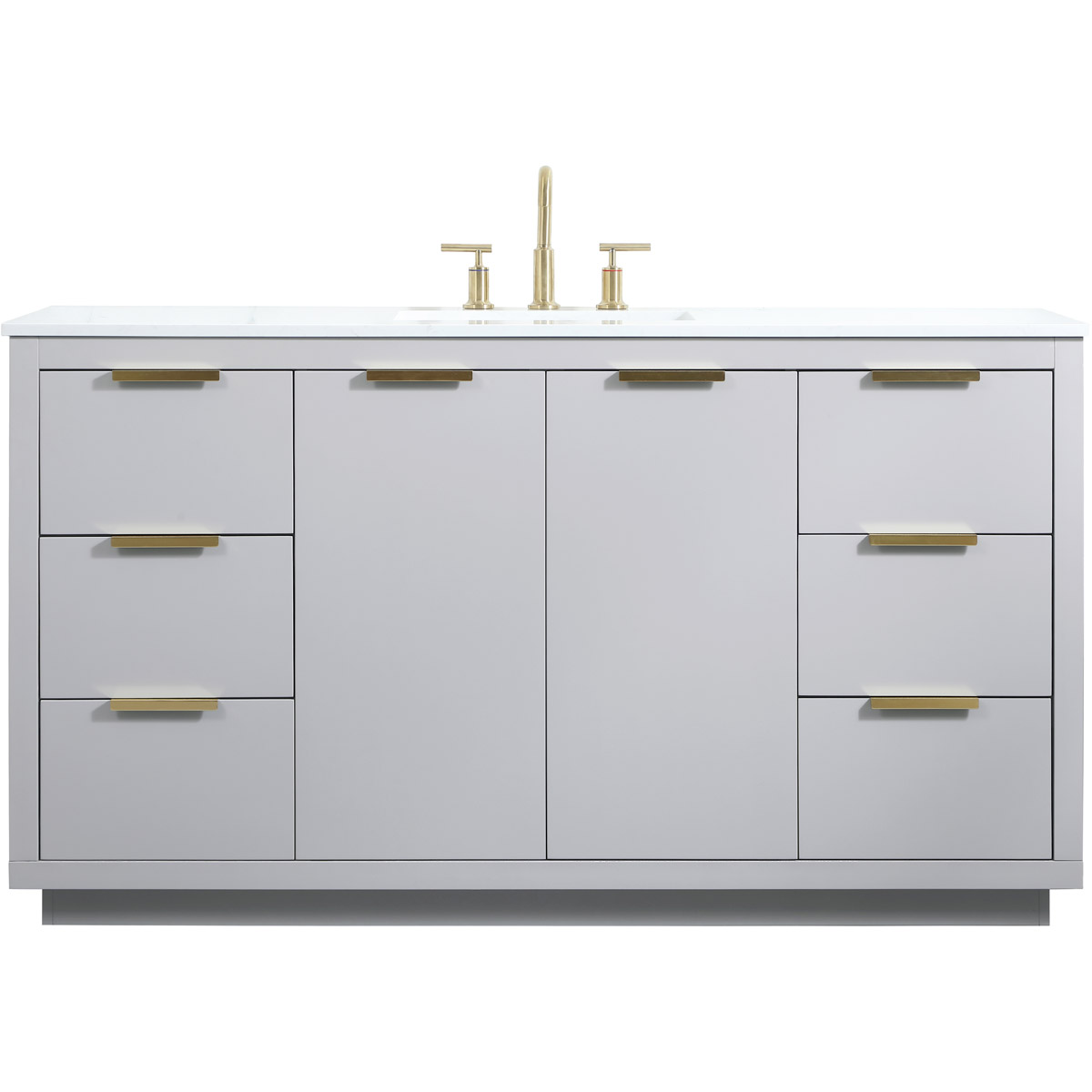 Blake 60 X 22 X 34 inch Grey Vanity Sink Set in 1