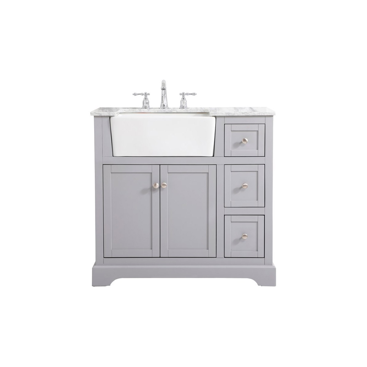 Franklin 36 X 22 X 34.75 inch Grey Bathroom Vanity Cabinet