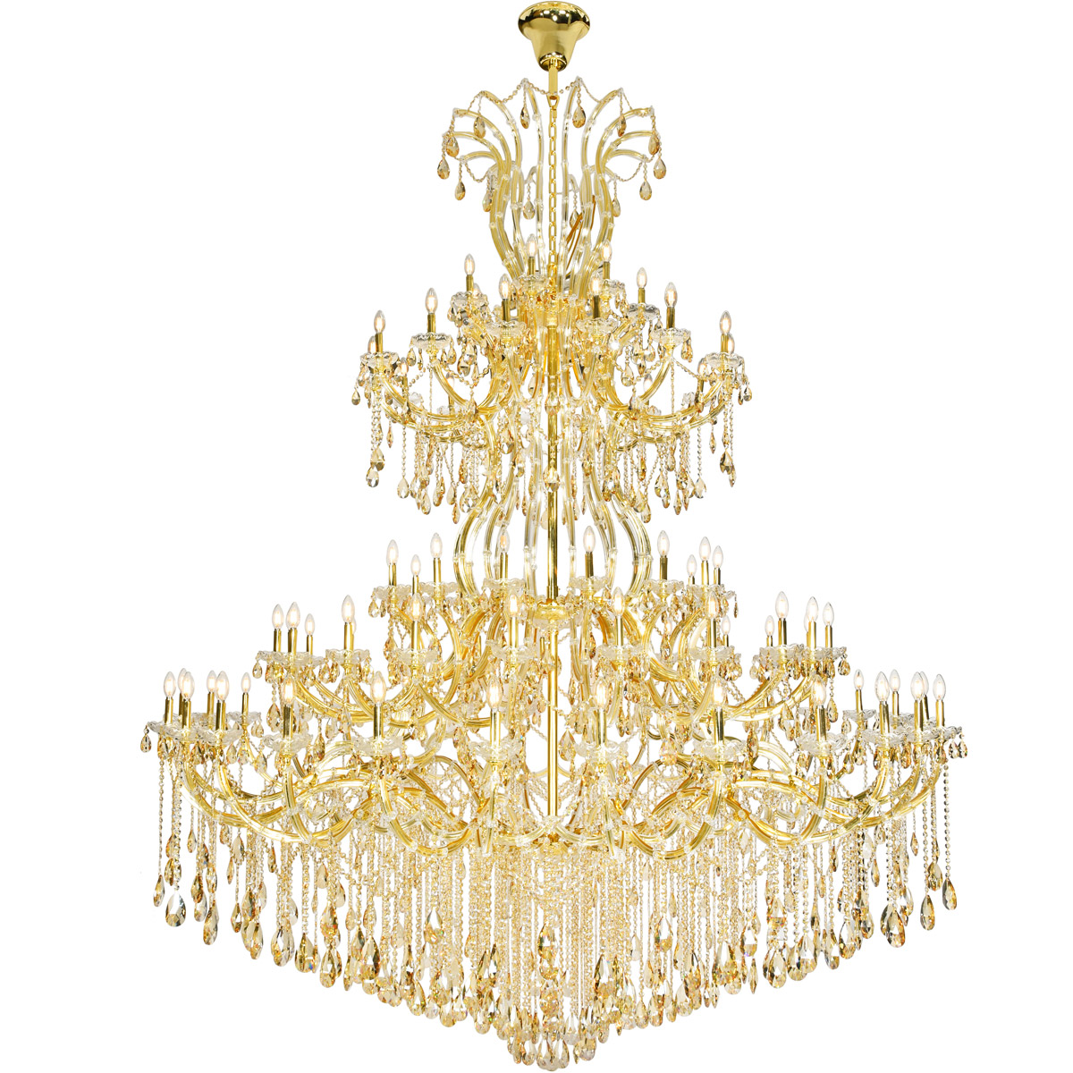 Maria Theresa 84 Light 96 inch Gold Chandelier Ceiling Light in Golden Shadow, Royal Cut