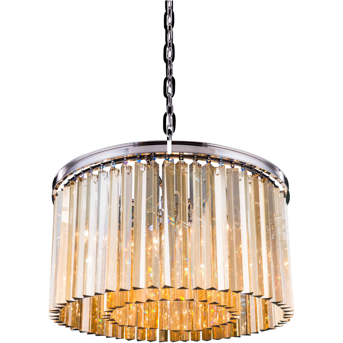 Sydney 8 Light 26 inch Polished Nickel Pendant Ceiling Light in Golden Teak, Urban Classic