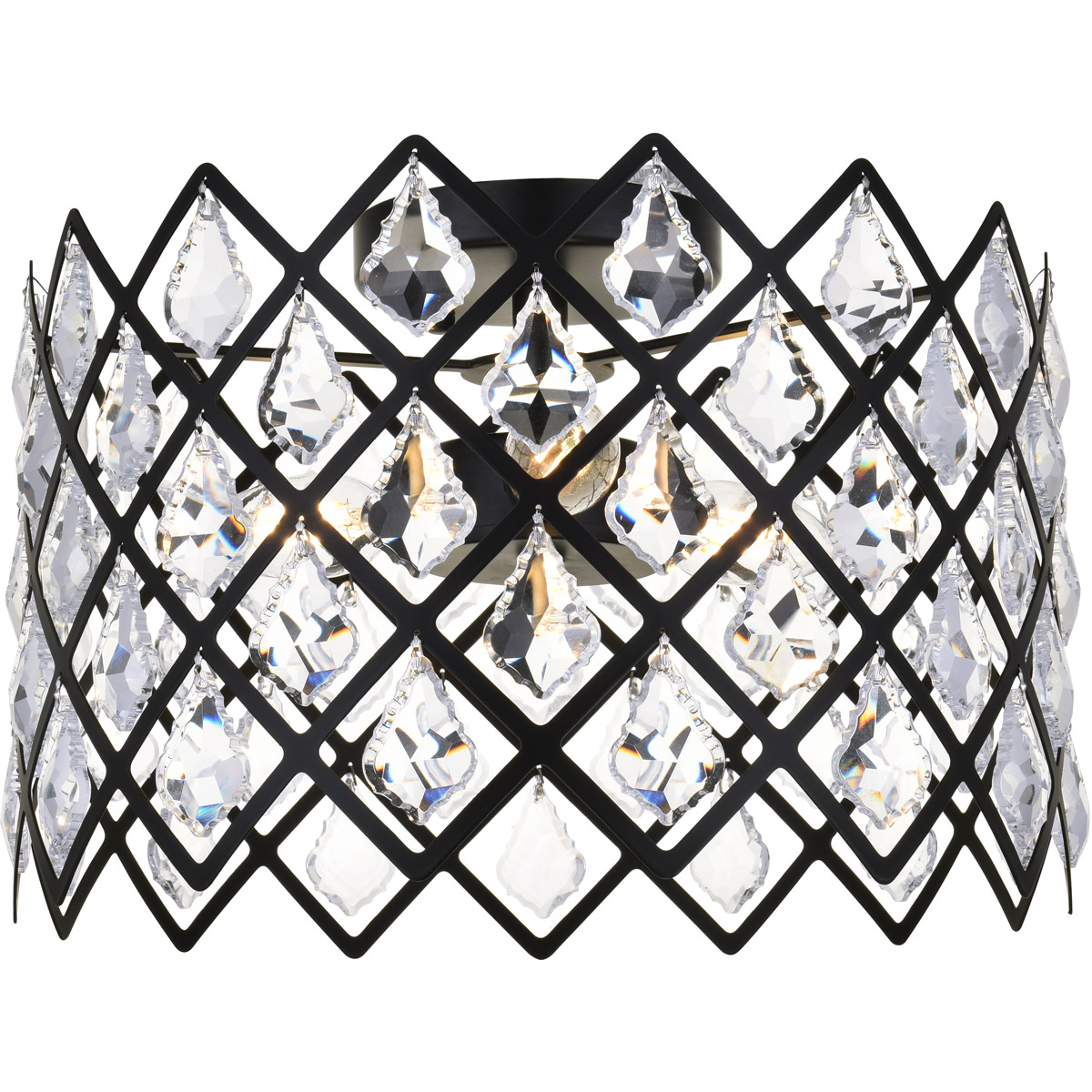 Lyla 3 Light 13 inch Black Flush Mount Ceiling Light