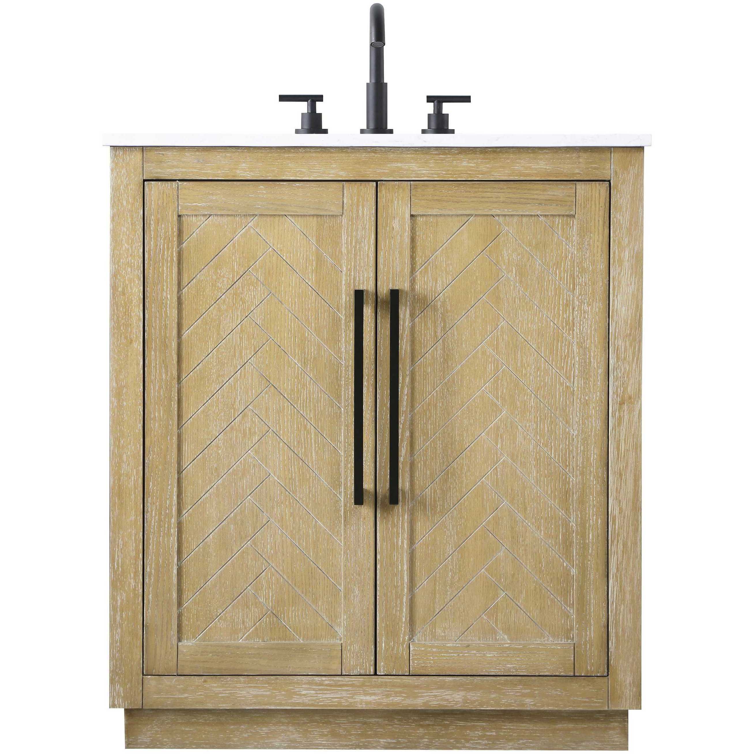 Chase 30 X 34 inch Linen Oak Bathroom Vanity Cabinet