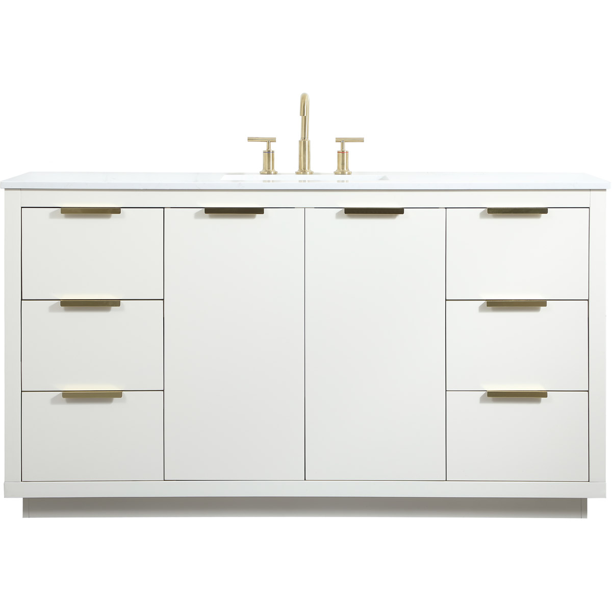 Blake 60 X 22 X 34 inch White Vanity Sink Set in 1