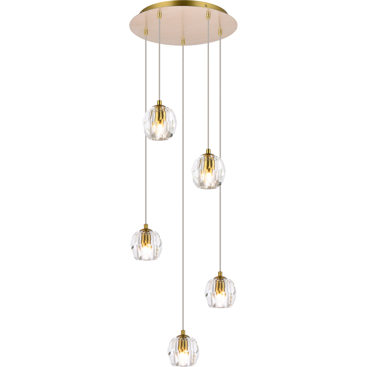 Eren 5 Light 11.8 inch Gold Pendant Ceiling Light