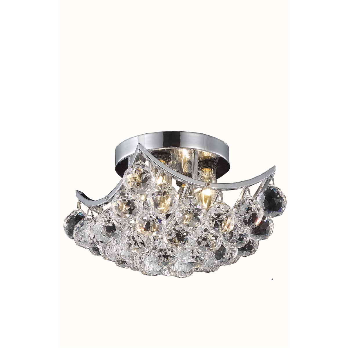 Corona 4 Light 10 inch Chrome Flush Mount Ceiling Light in Royal Cut