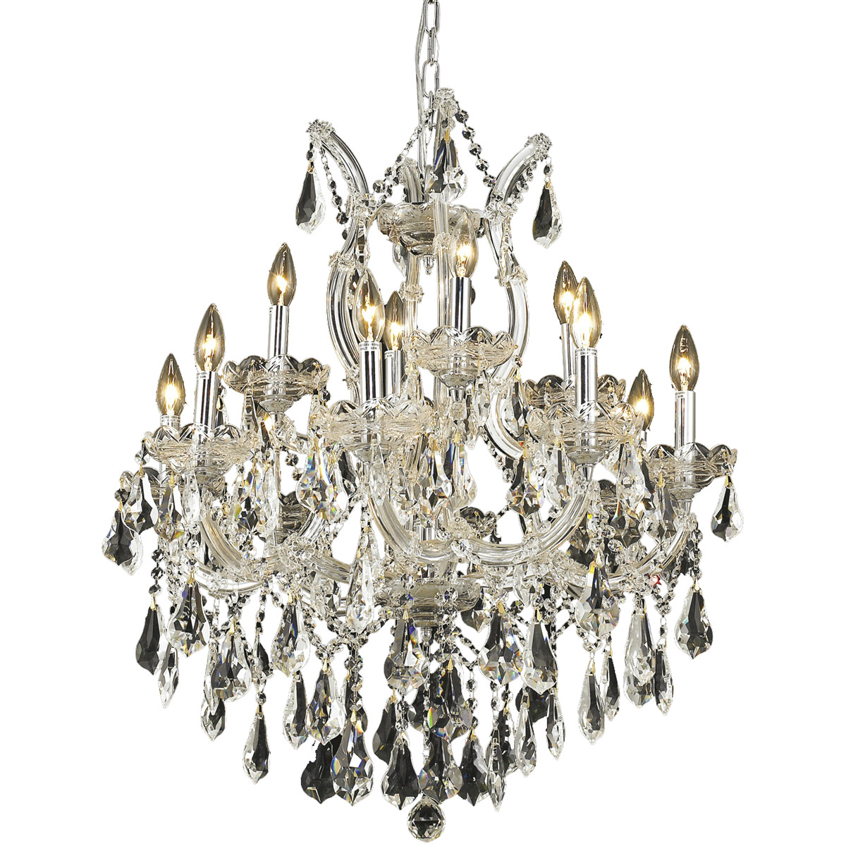 Maria Theresa 13 Light 27 inch Chrome Dining Chandelier Ceiling Light in Clear