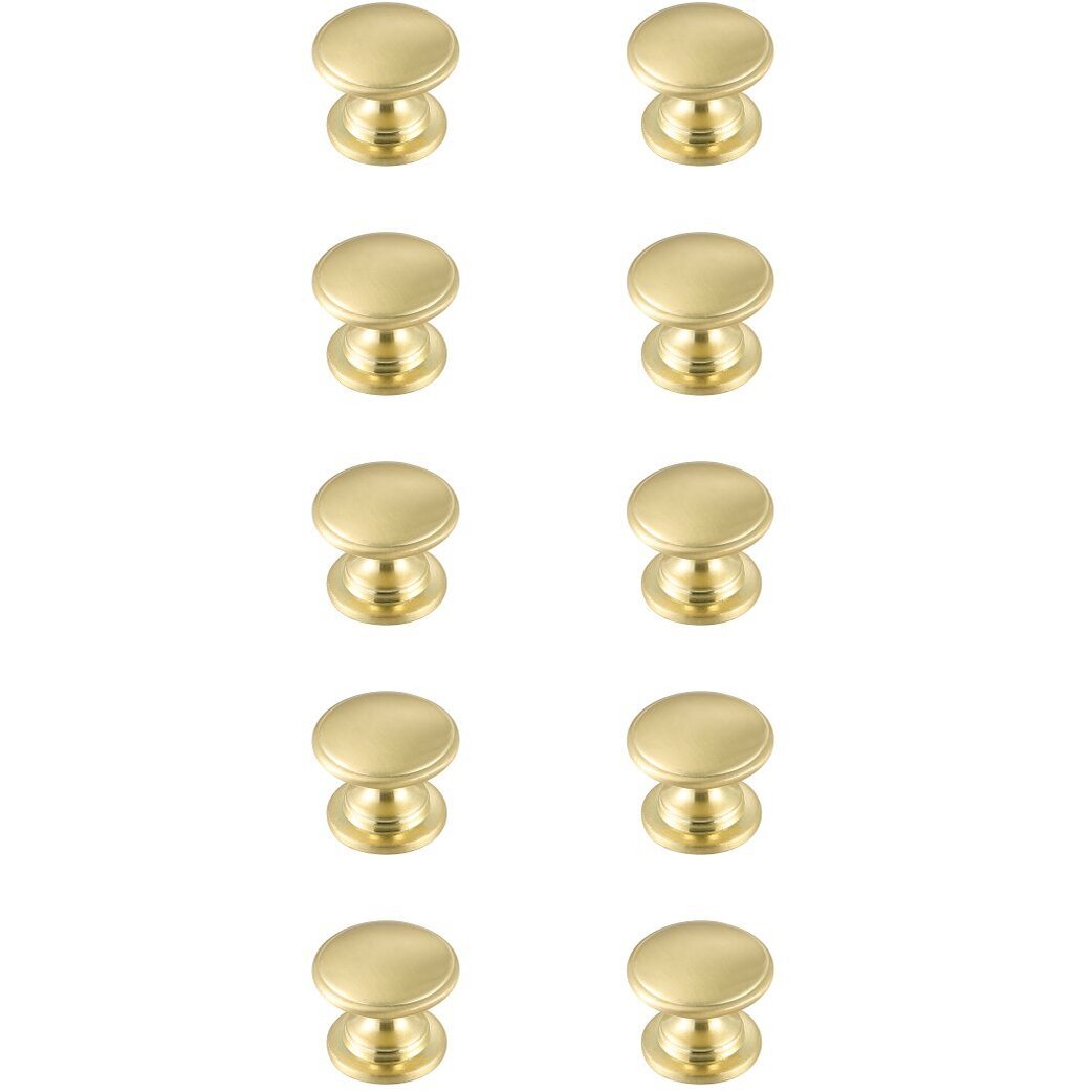 Kaid Brushed Gold Hardware Cabinet Knob, Set of 10