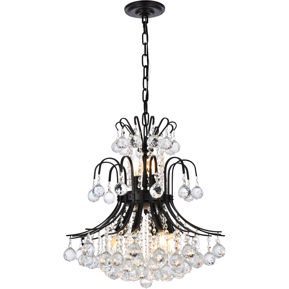 Toureg 10 Light 19 inch Black and Clear Pendant Ceiling Light in Royal Cut