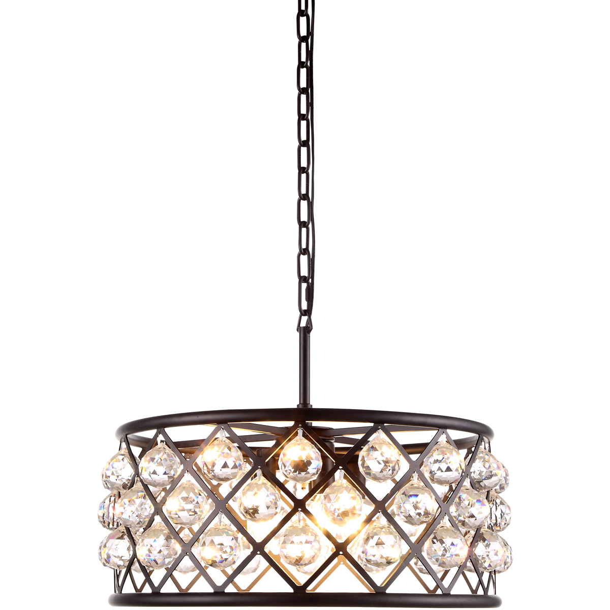 Madison 5 Light 20 inch Matte Black Pendant Ceiling Light in Clear, Urban Classic