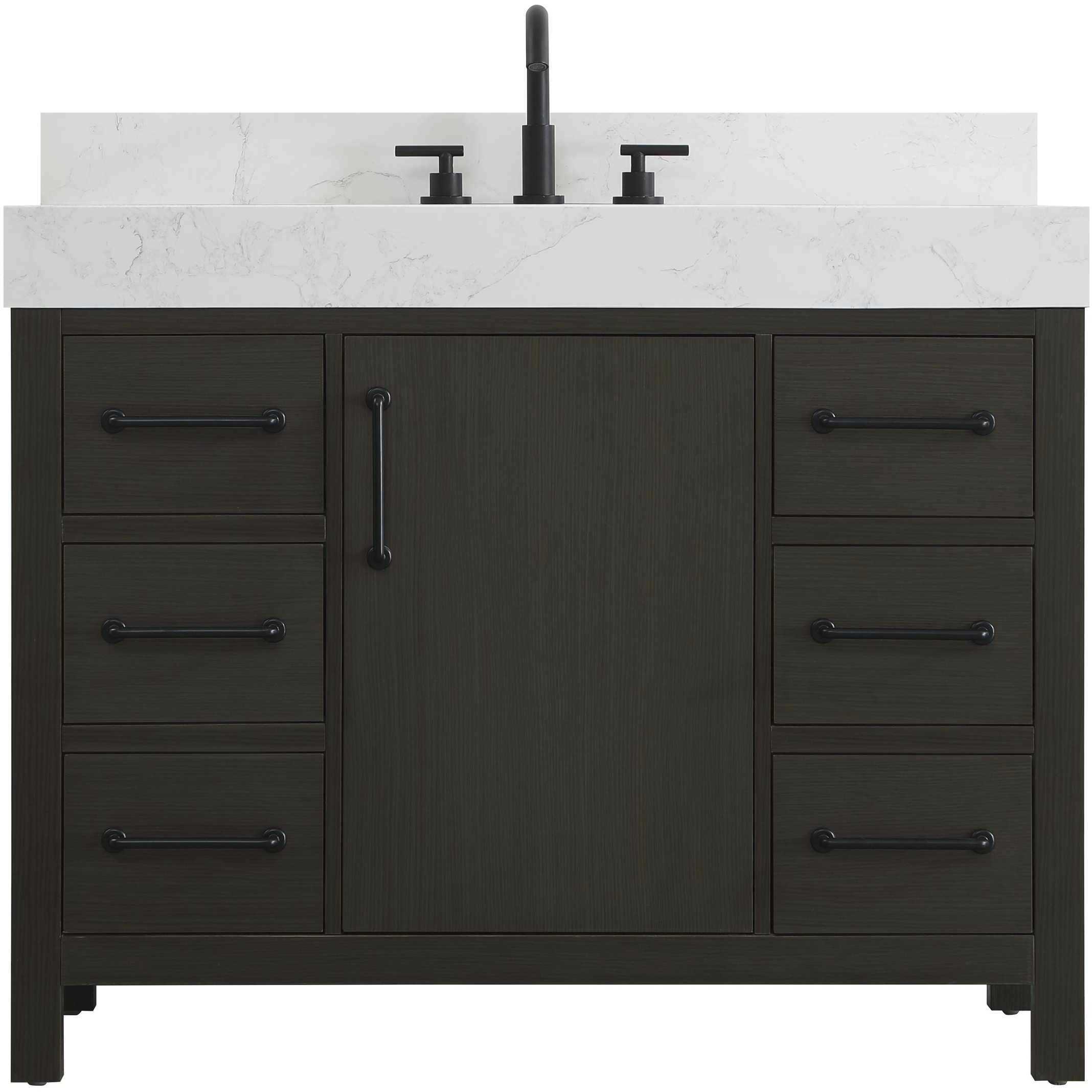 Nathan 42 X 34 inch Mocha Brown Bathroom Vanity Cabinet in Included