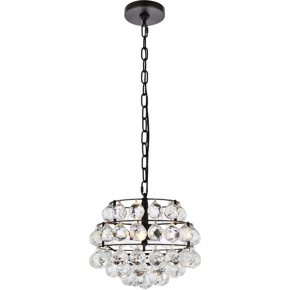 Savannah 3 Light 12 inch Black Pendant Ceiling Light