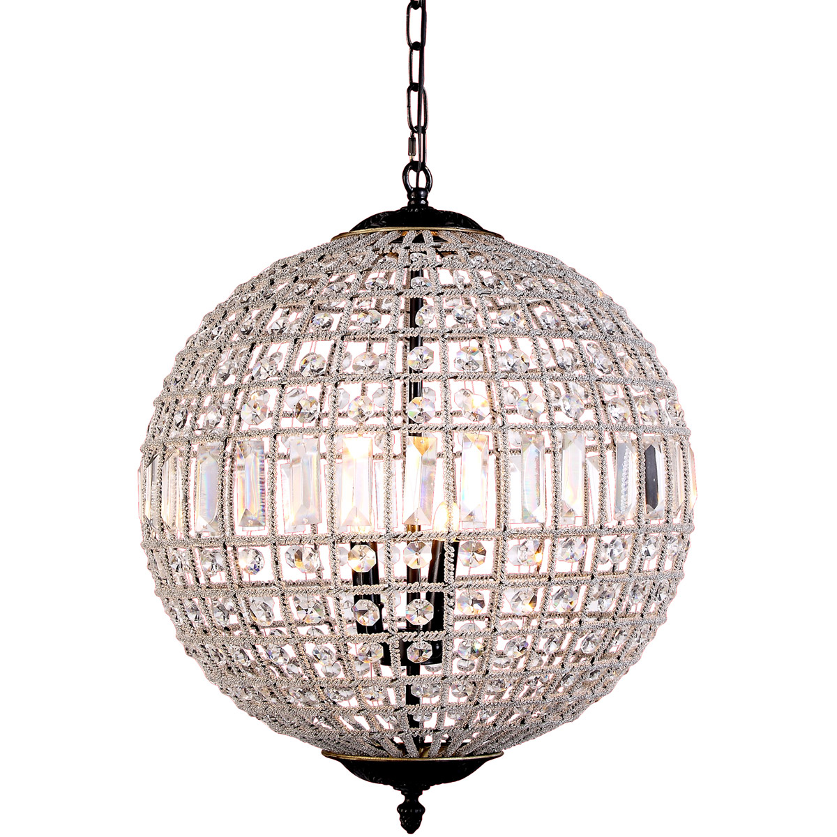 Elegant Lighting 1205D18DB RC Olivia 3 Light Pendant Dark Bronze