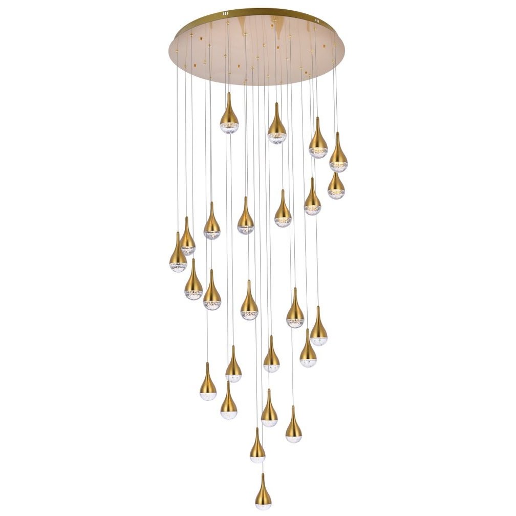 Elegant Lighting 3825D42SG Amherst 25 Light 42 inch Satin Gold Chandelier Ceiling Light