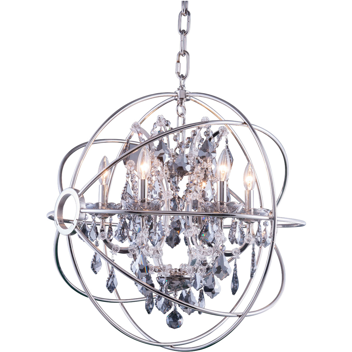 Geneva 6 Light 25 inch Polished Nickel Pendant Ceiling Light in Silver Shade, Urban Classic