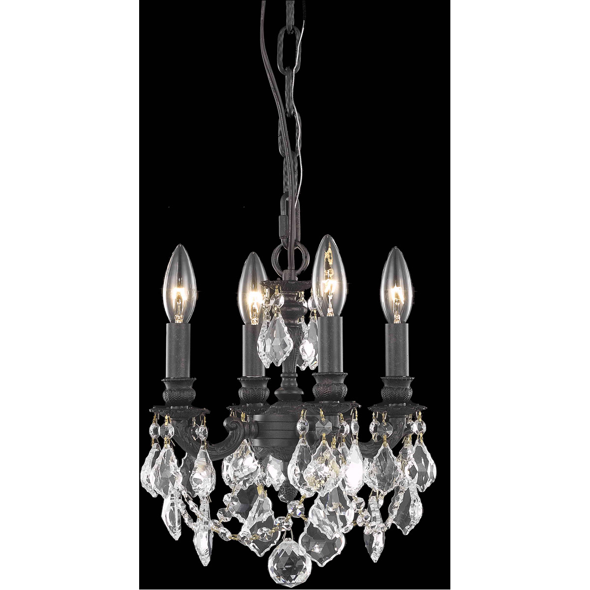 Lillie 4 Light 10 inch Dark Bronze Pendant Ceiling Light in Clear, Royal Cut