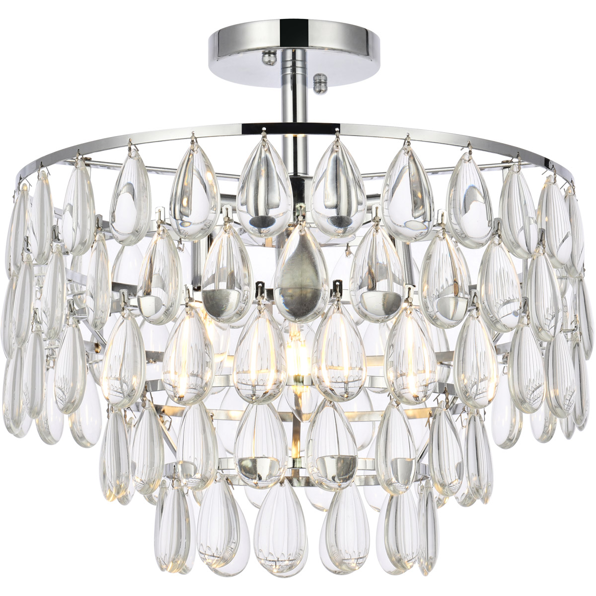 Mila 3 Light 16 inch Chrome Flush Mount Ceiling Light