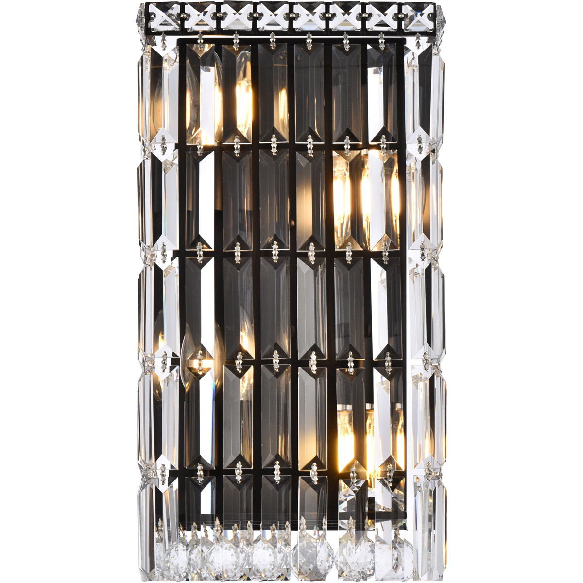 Maxime 4 Light 4.5 inch Black and Clear Wall Sconce Wall Light in Royal Cut