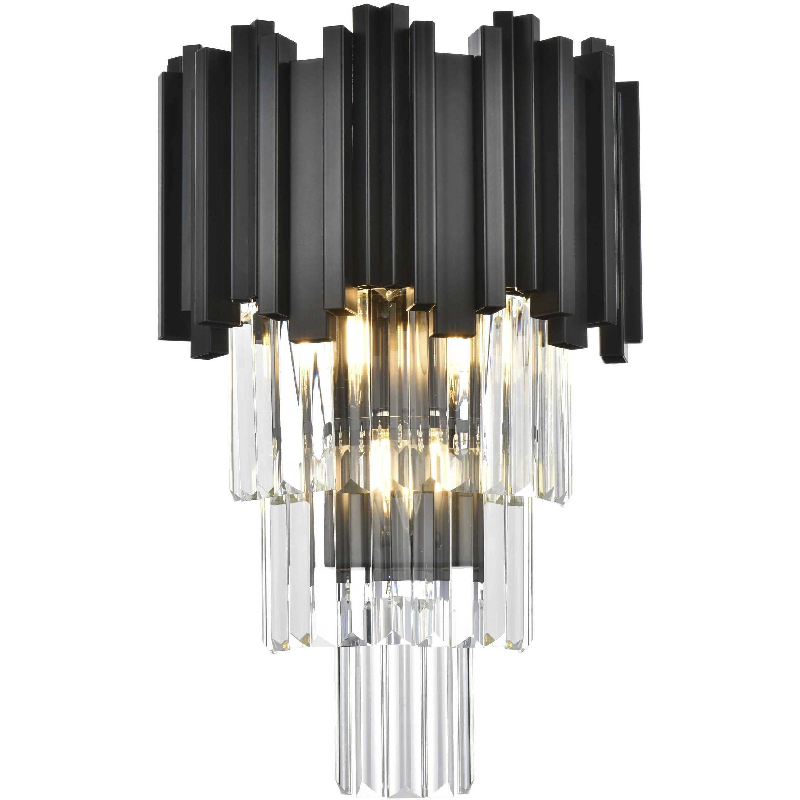 Willow 3 Light 12 inch Black Wall Sconce Wall Light