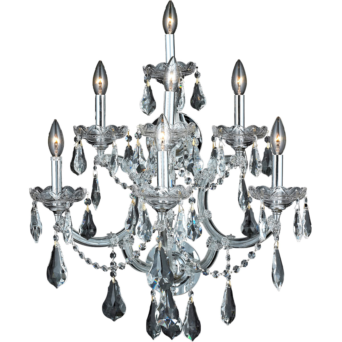 Maria Theresa 7 Light 22 inch Chrome Wall Sconce Wall Light in Clear