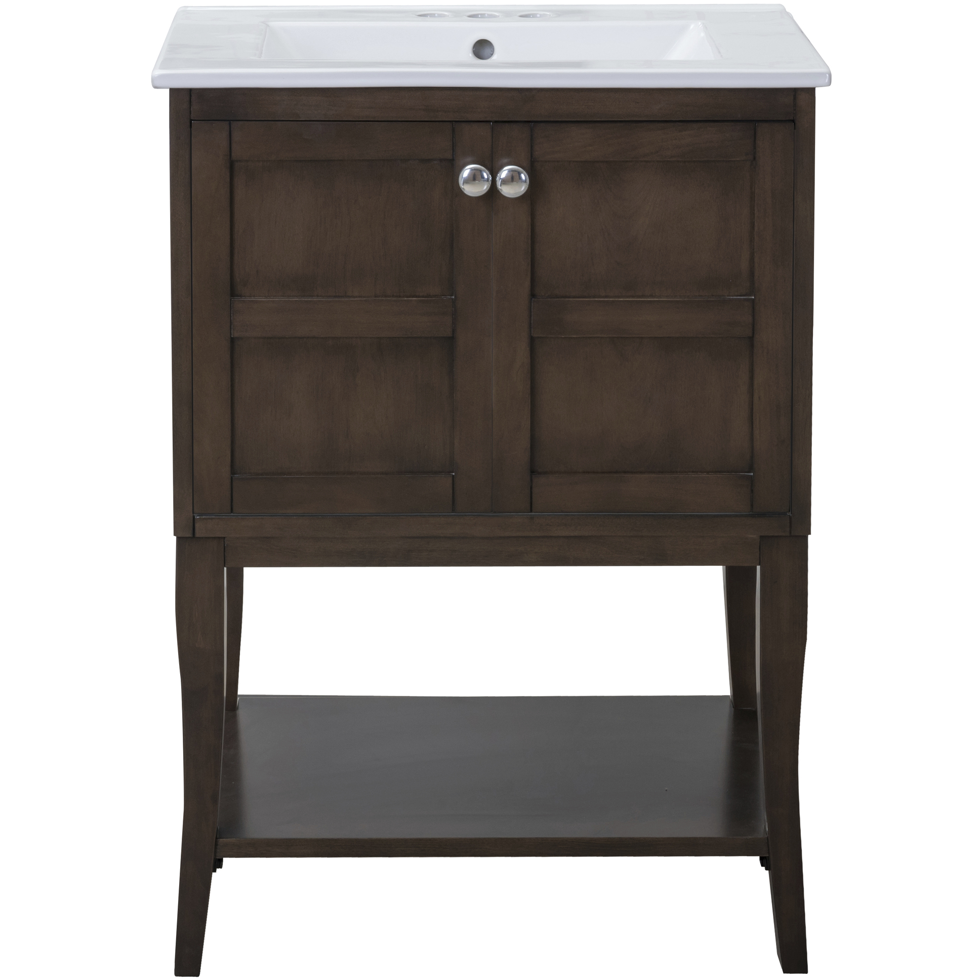 Mason 24 X 33.25 inch Antique Coffee and Chrome Vanity Set
