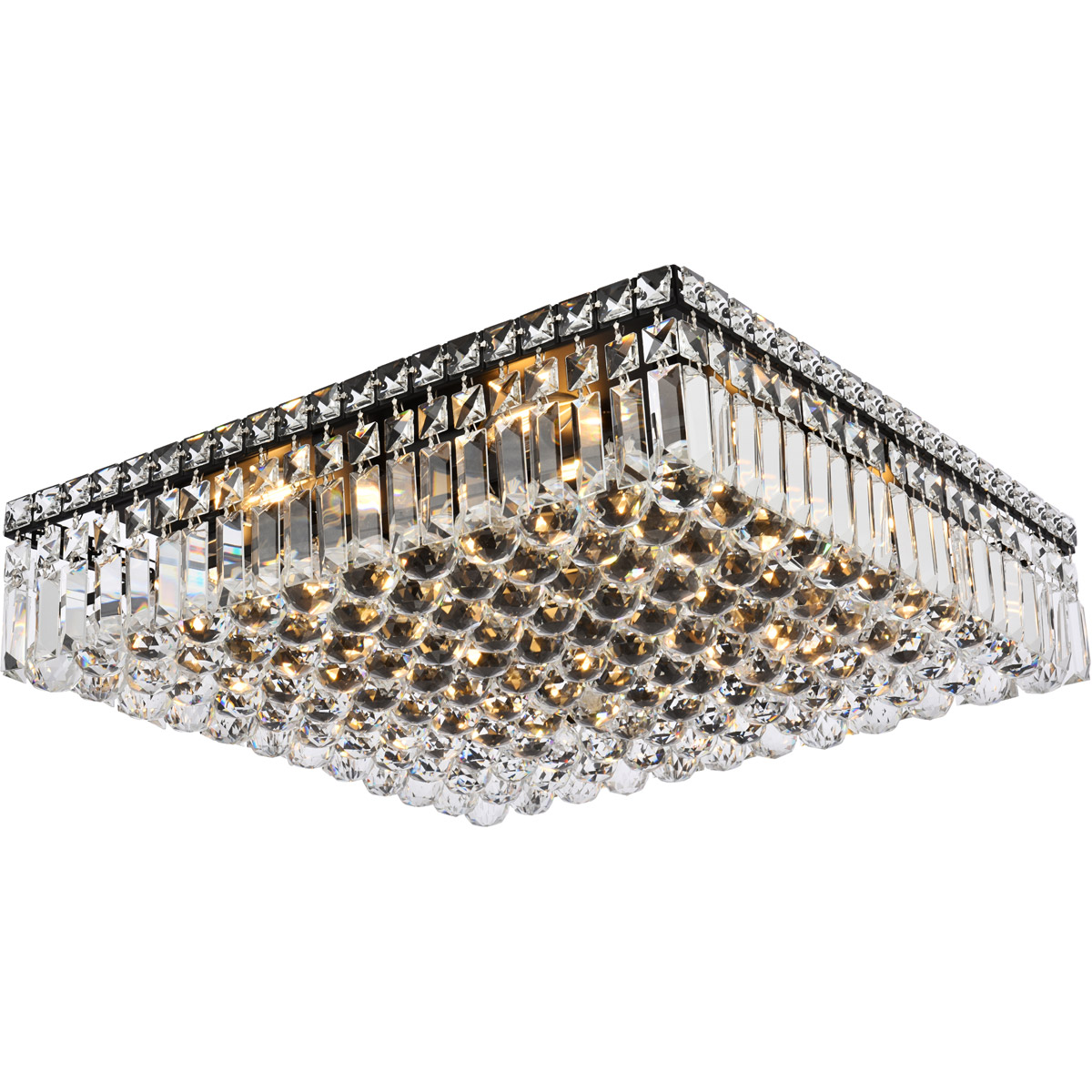 Maxime 12 Light 20 inch Black and Clear Flush Mount Ceiling Light in Royal Cut