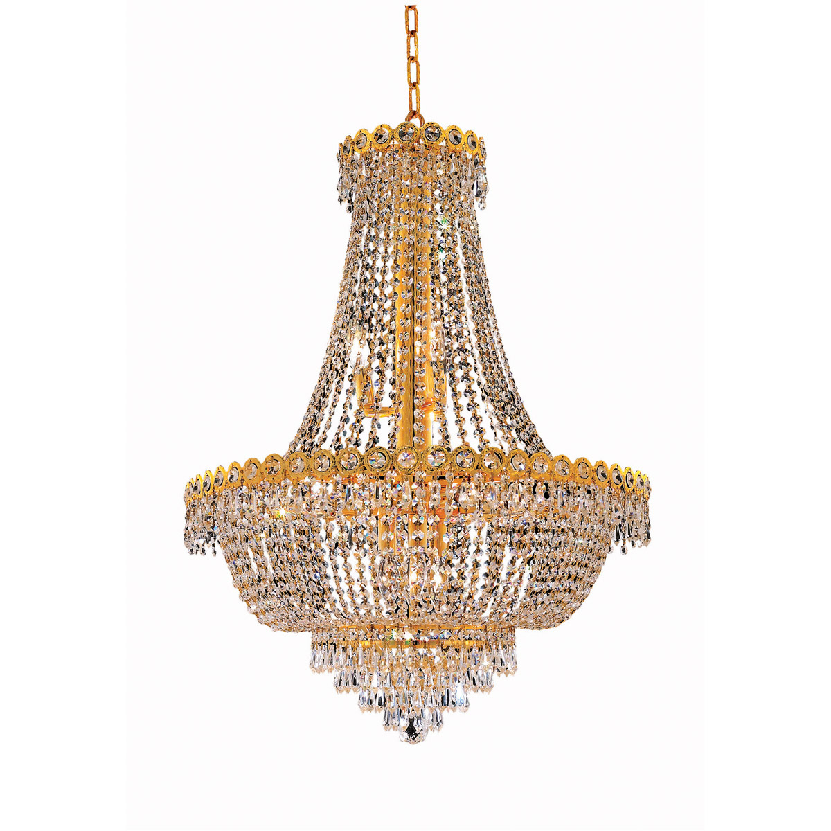 Century 12 Light 24 inch Gold Dining Chandelier Ceiling Light in Royal Cut