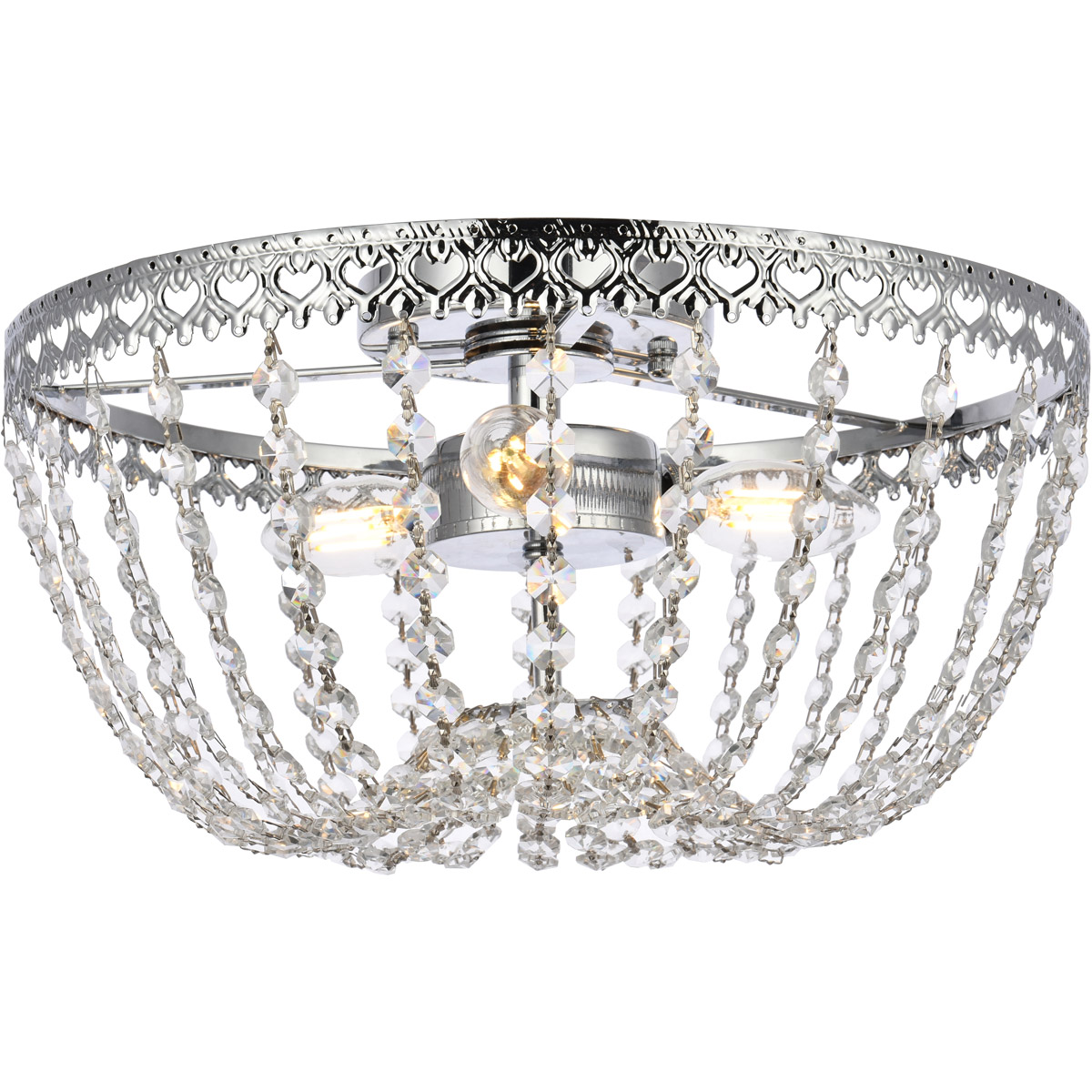 Kylie 3 Light 14 inch Chrome Flush Mount Ceiling Light