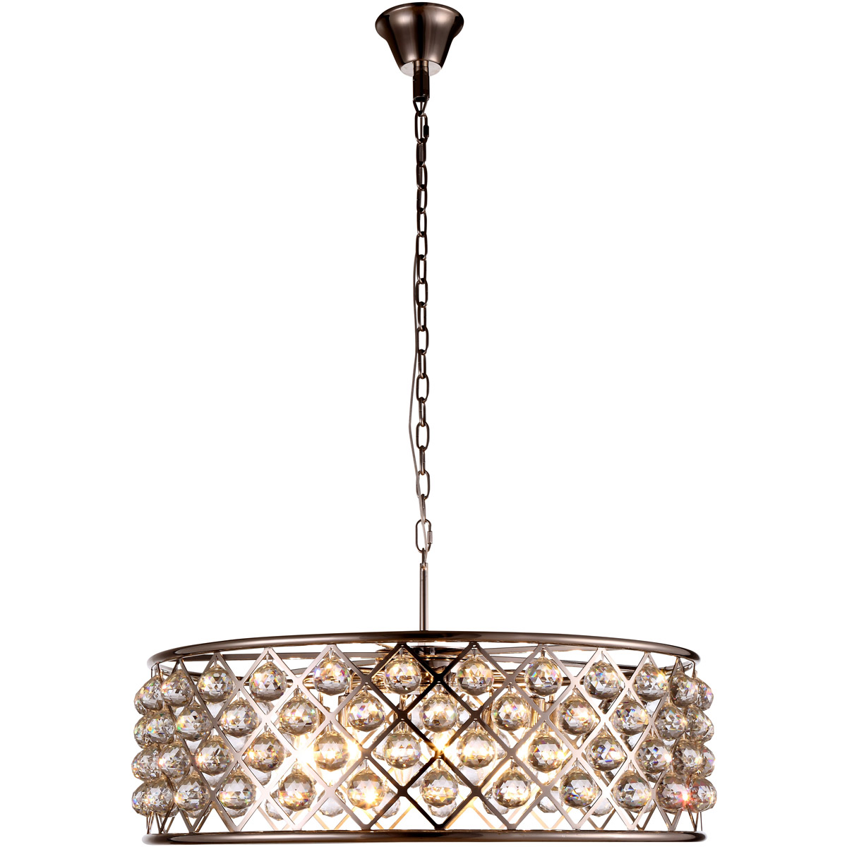 Madison 8 Light 32 inch Polished Nickel Pendant Ceiling Light in Clear, Urban Classic