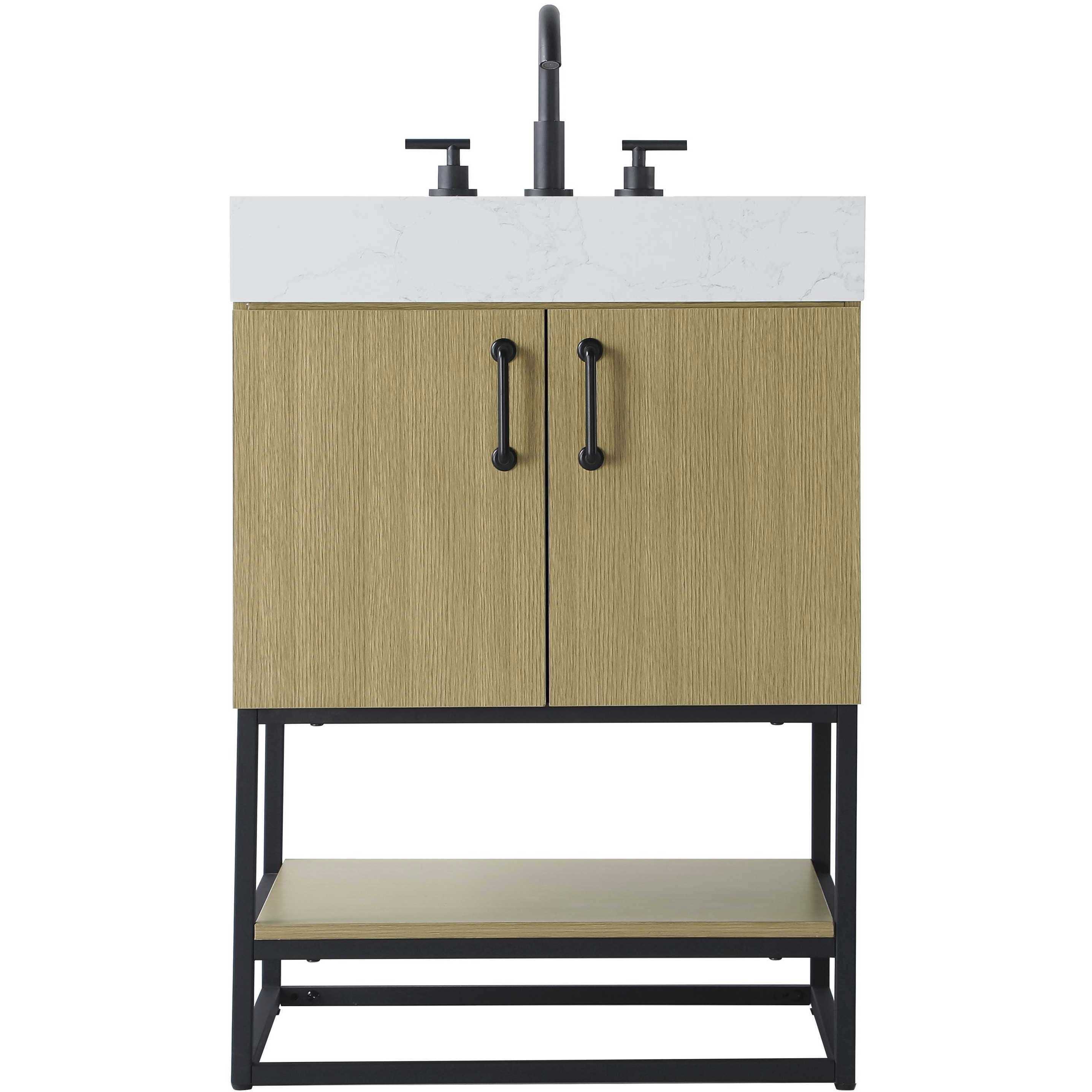 Caroline 24 X 34 inch Honey Brown Bathroom Vanity Cabinet