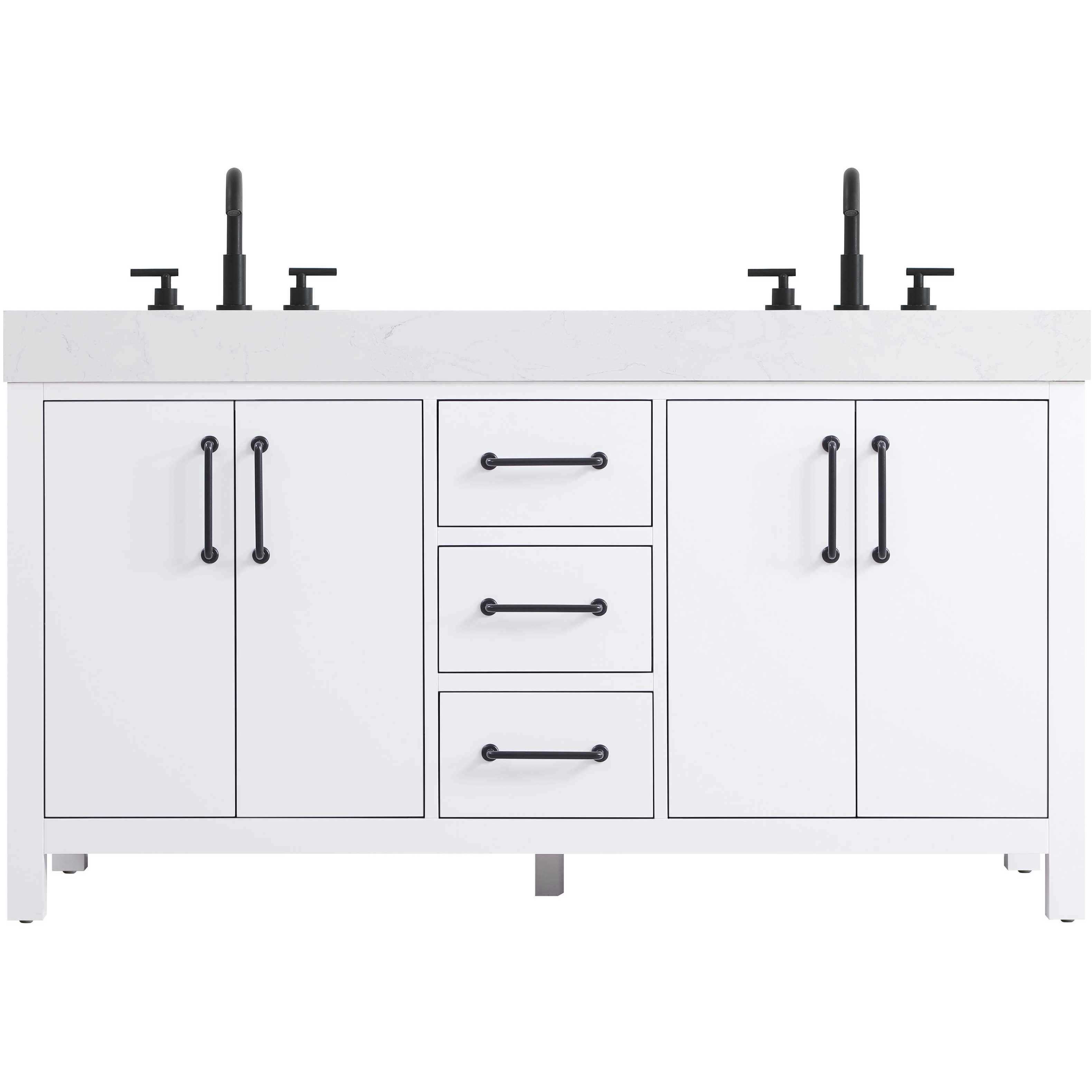 Nathan 60 X 34 inch White Bathroom Vanity Cabinet