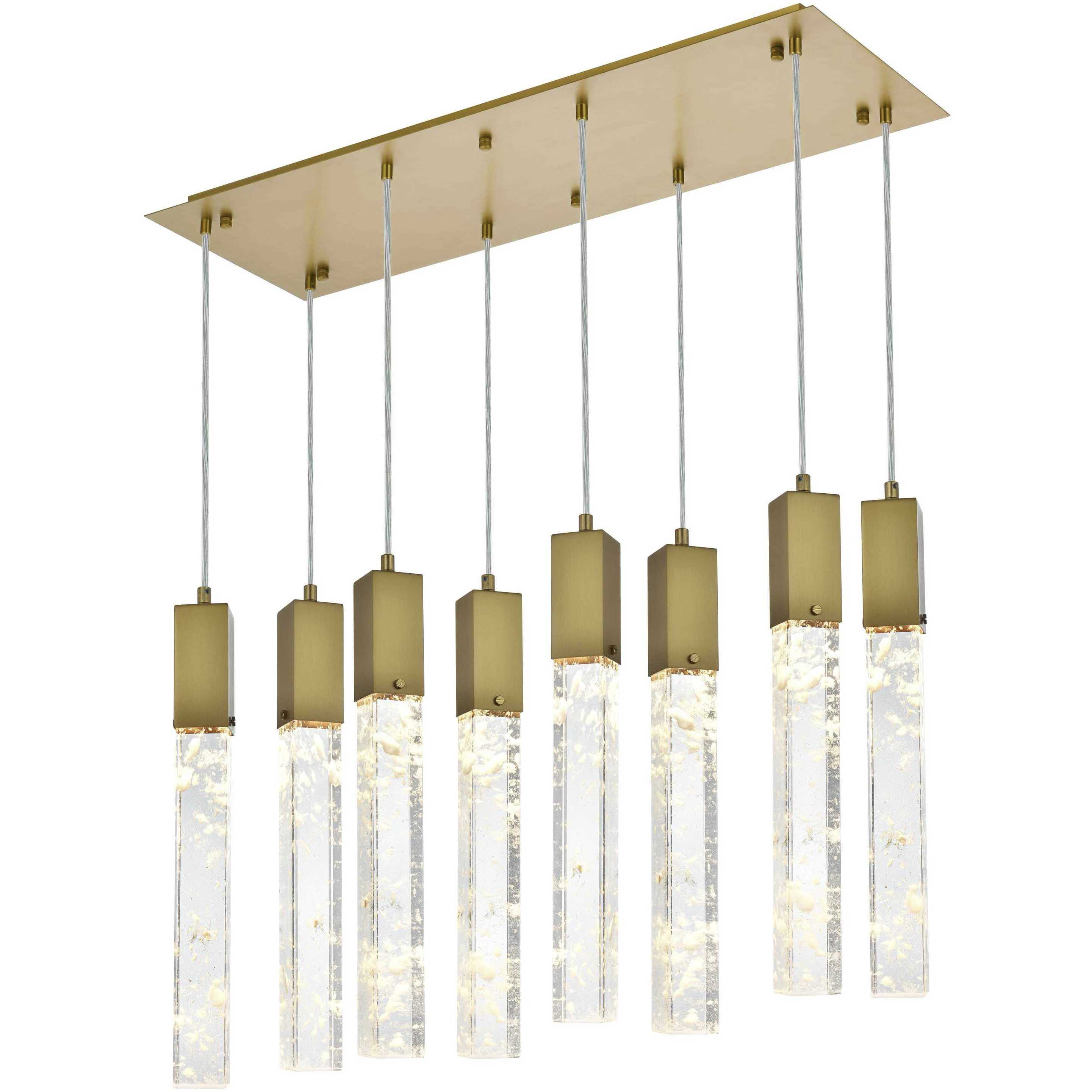 Aurora 8 Light 12 inch Satin Gold Pendant Ceiling Light
