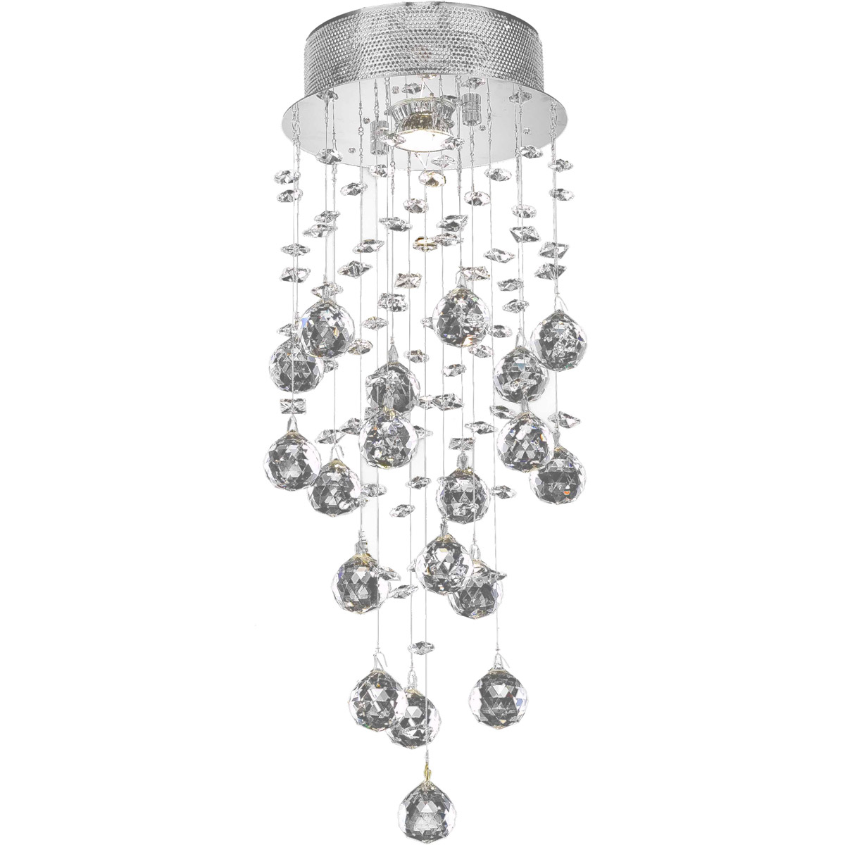 Galaxy 1 Light 8 inch Chrome Flush Mount Ceiling Light in Royal Cut