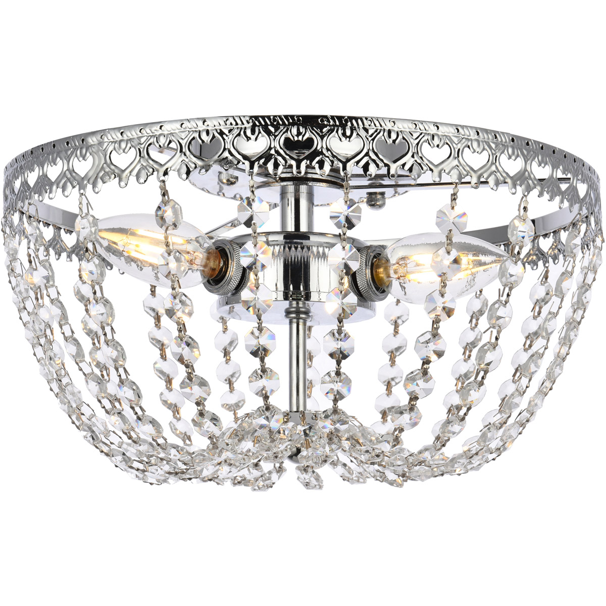 Kylie 3 Light 12 inch Chrome Flush Mount Ceiling Light