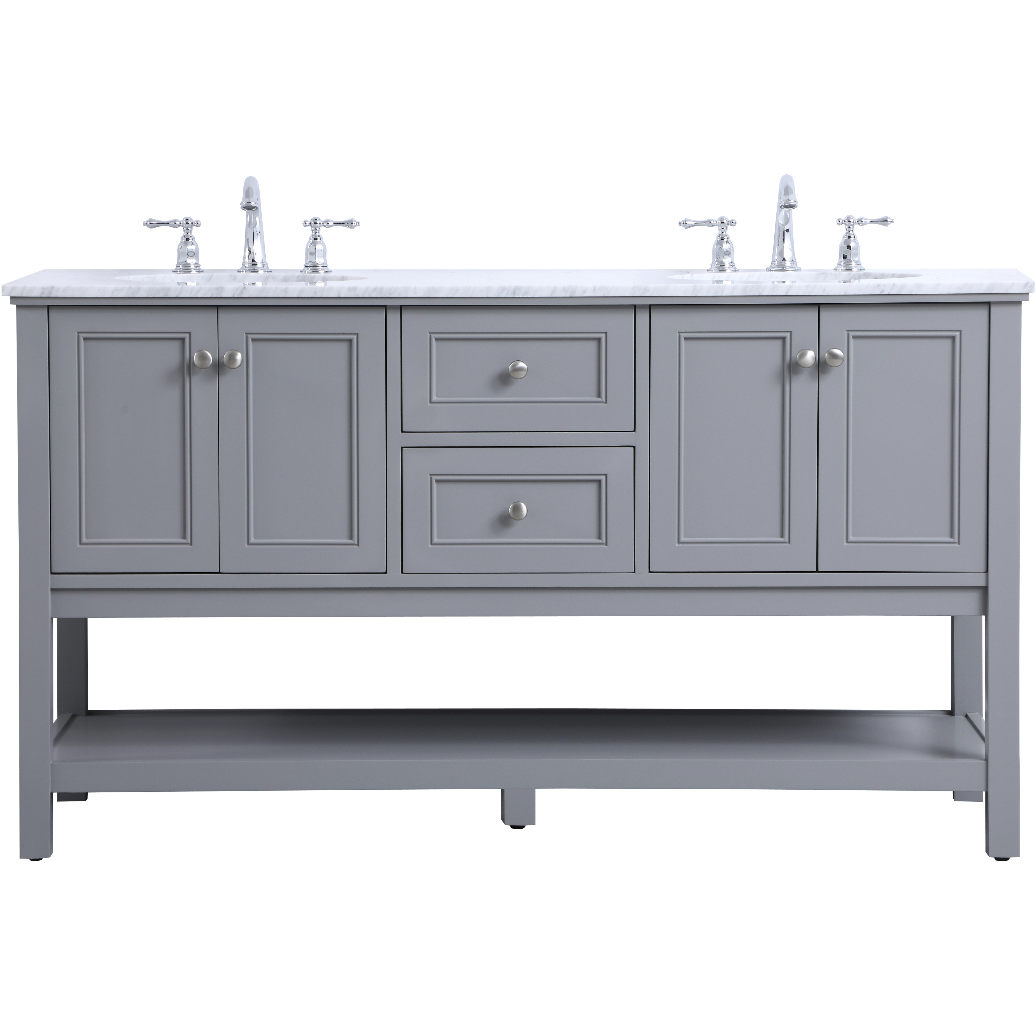 Metropolis 60 X 22 X 33.75 inch Grey Vanity Sink Set in Gray