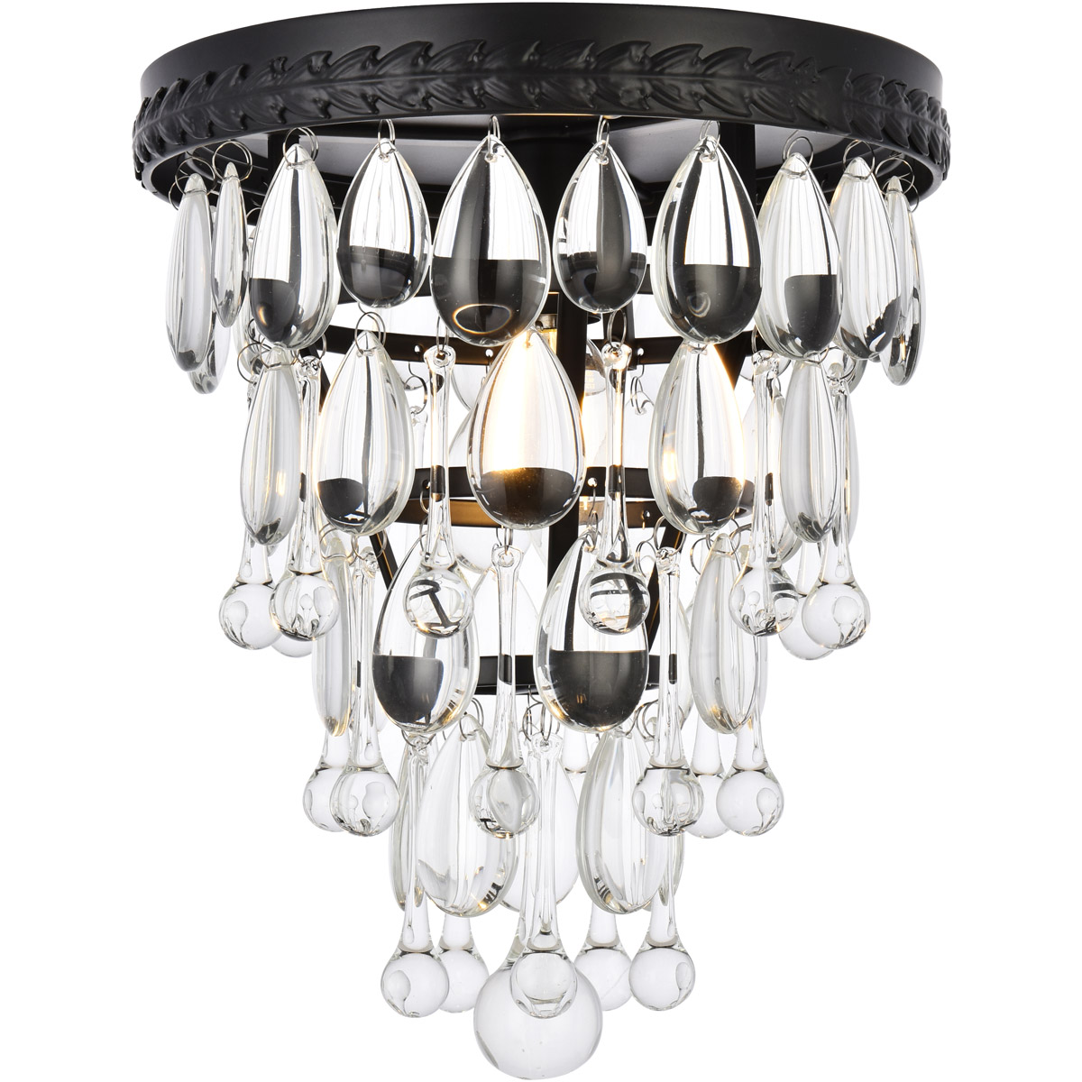 Nordic 1 Light 9 inch Black Flush Mount Ceiling Light