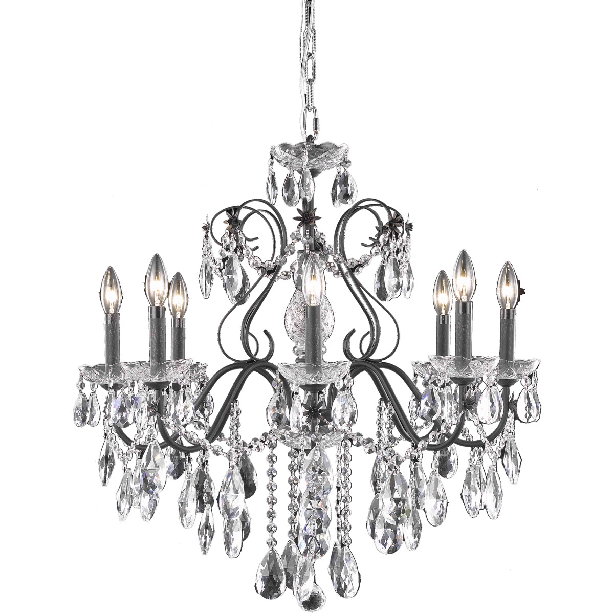 St. Francis 6 Light 24 inch Dark Bronze Dining Chandelier Ceiling Light in Royal Cut