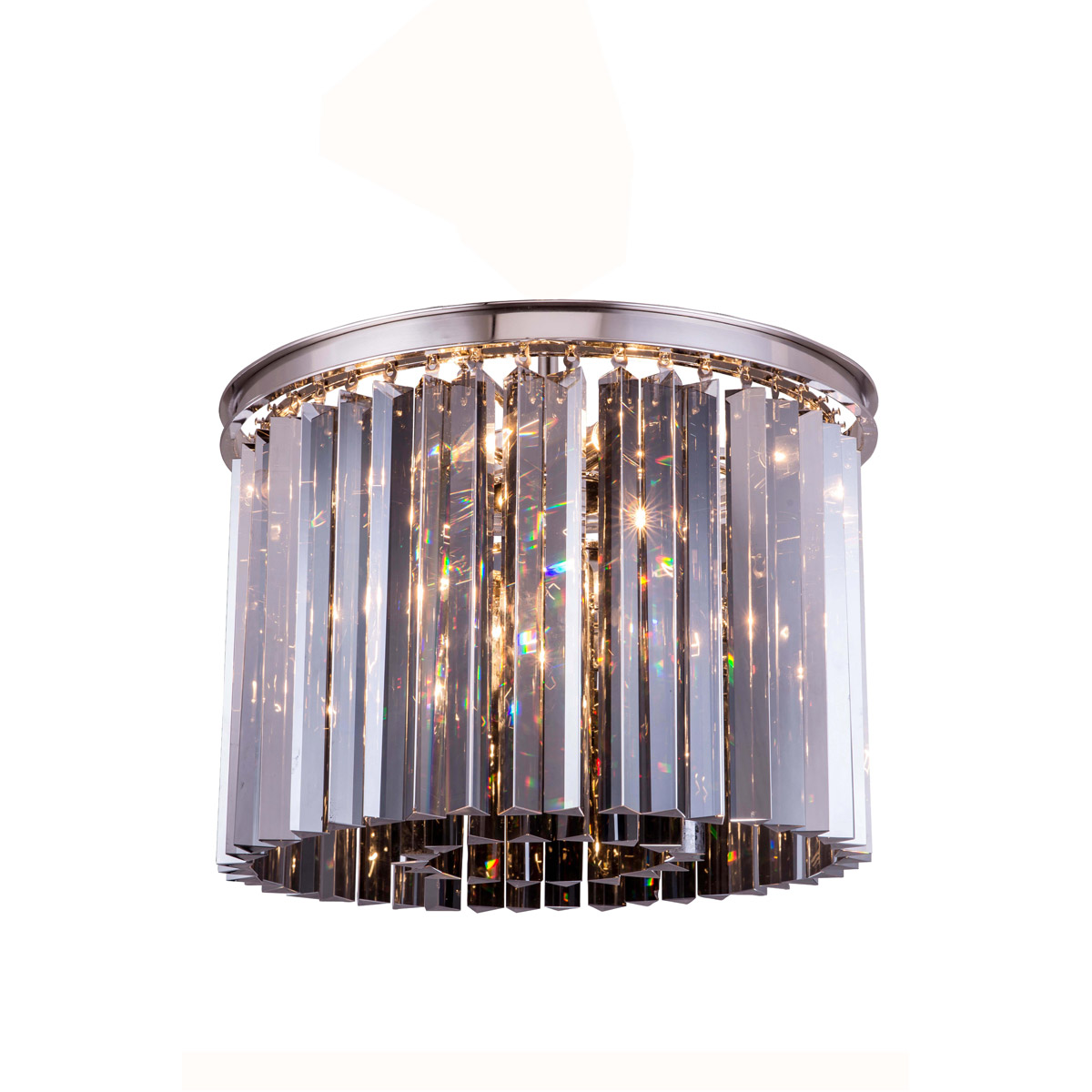 Sydney 6 Light 20 inch Polished Nickel Flush Mount Ceiling Light in Silver Shade, Urban Classic