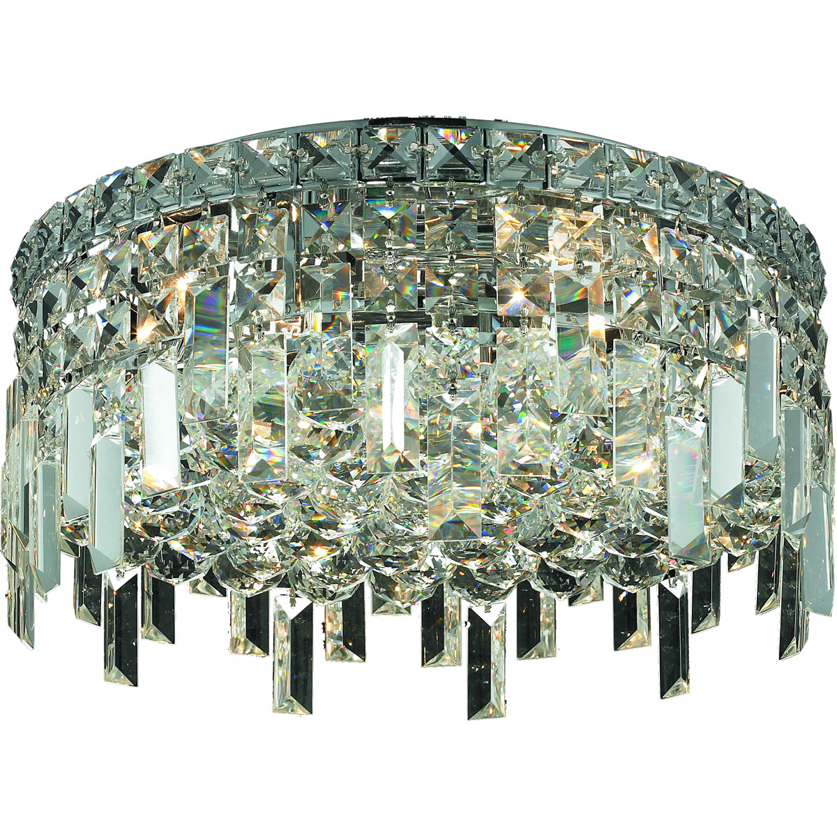 Maxime 5 Light 16 inch Chrome Flush Mount Ceiling Light in Royal Cut