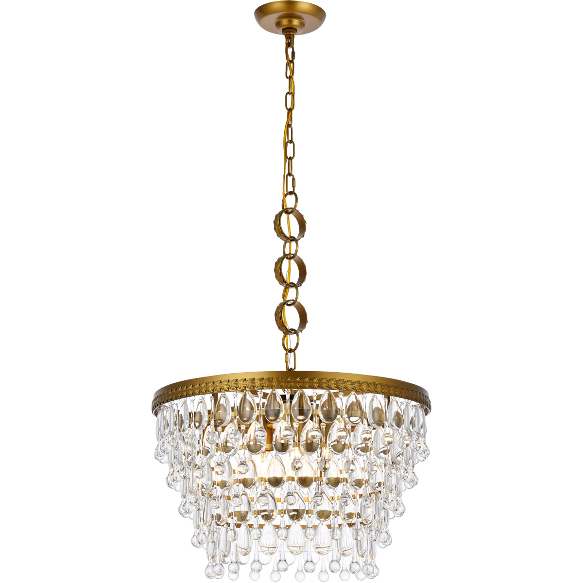 Nordic 5 Light 19 inch Brass Pendant Ceiling Light