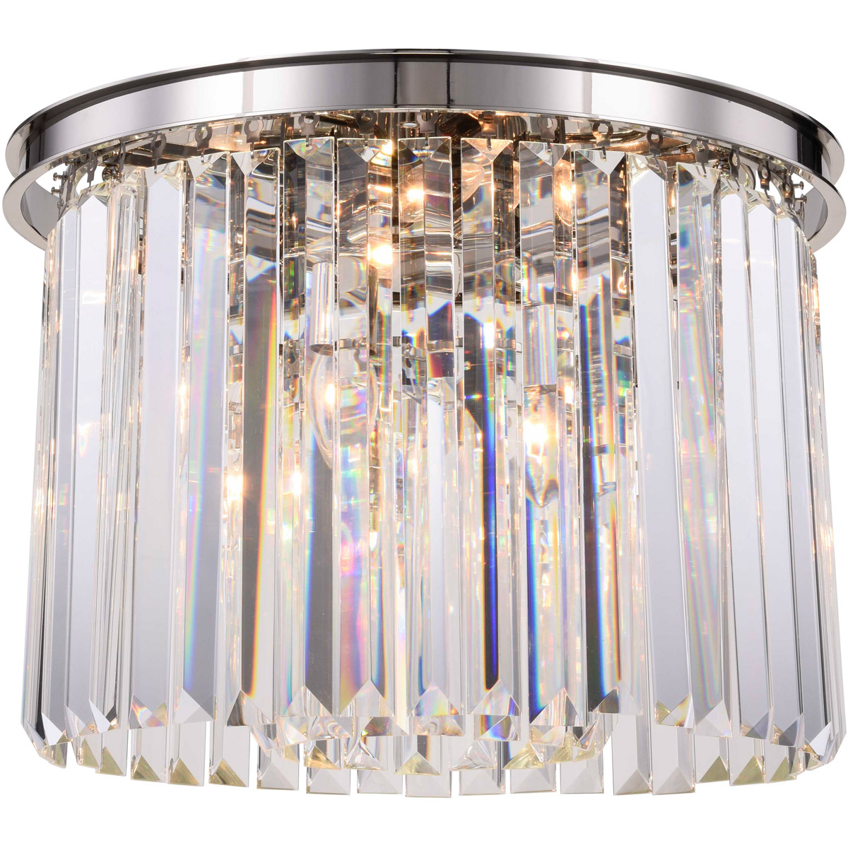 Sydney 6 Light 20 inch Polished nickel Flush Mount Ceiling Light in Clear, Urban Classic