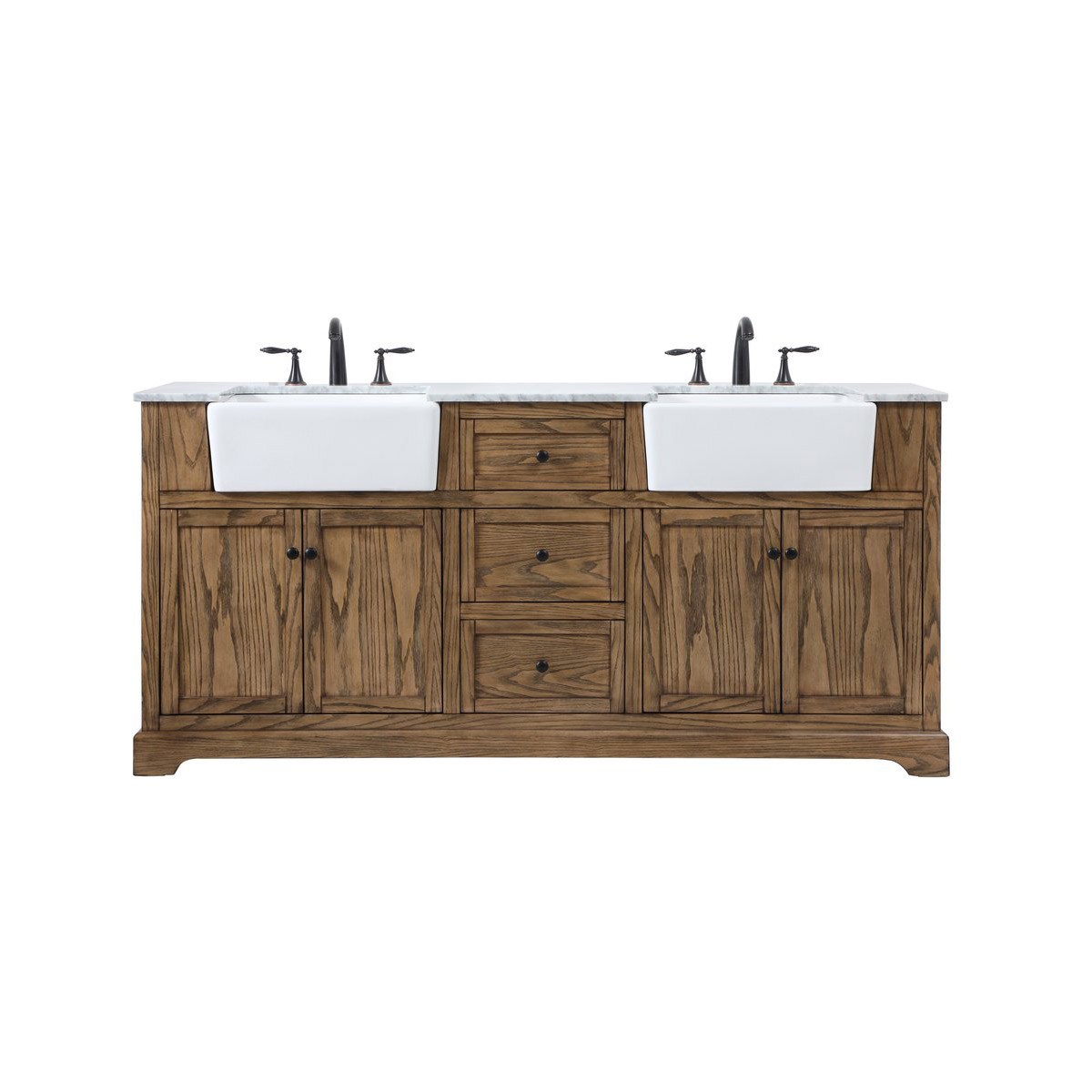 Elegant Lighting Franklin 72 inch Double Bathroom Vanity in Driftwood