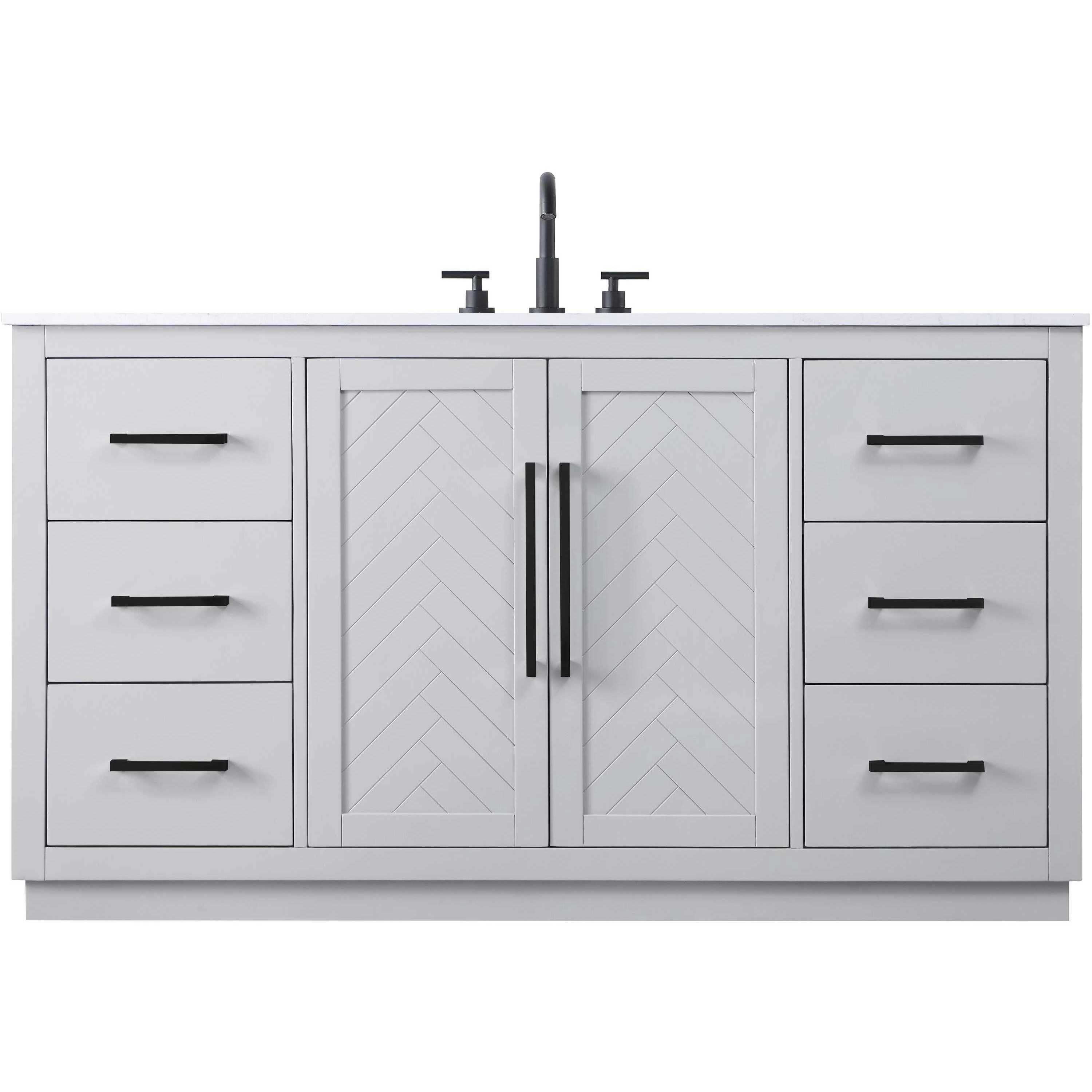 Chase 60 X 34 inch Grey Bathroom Vanity Cabinet