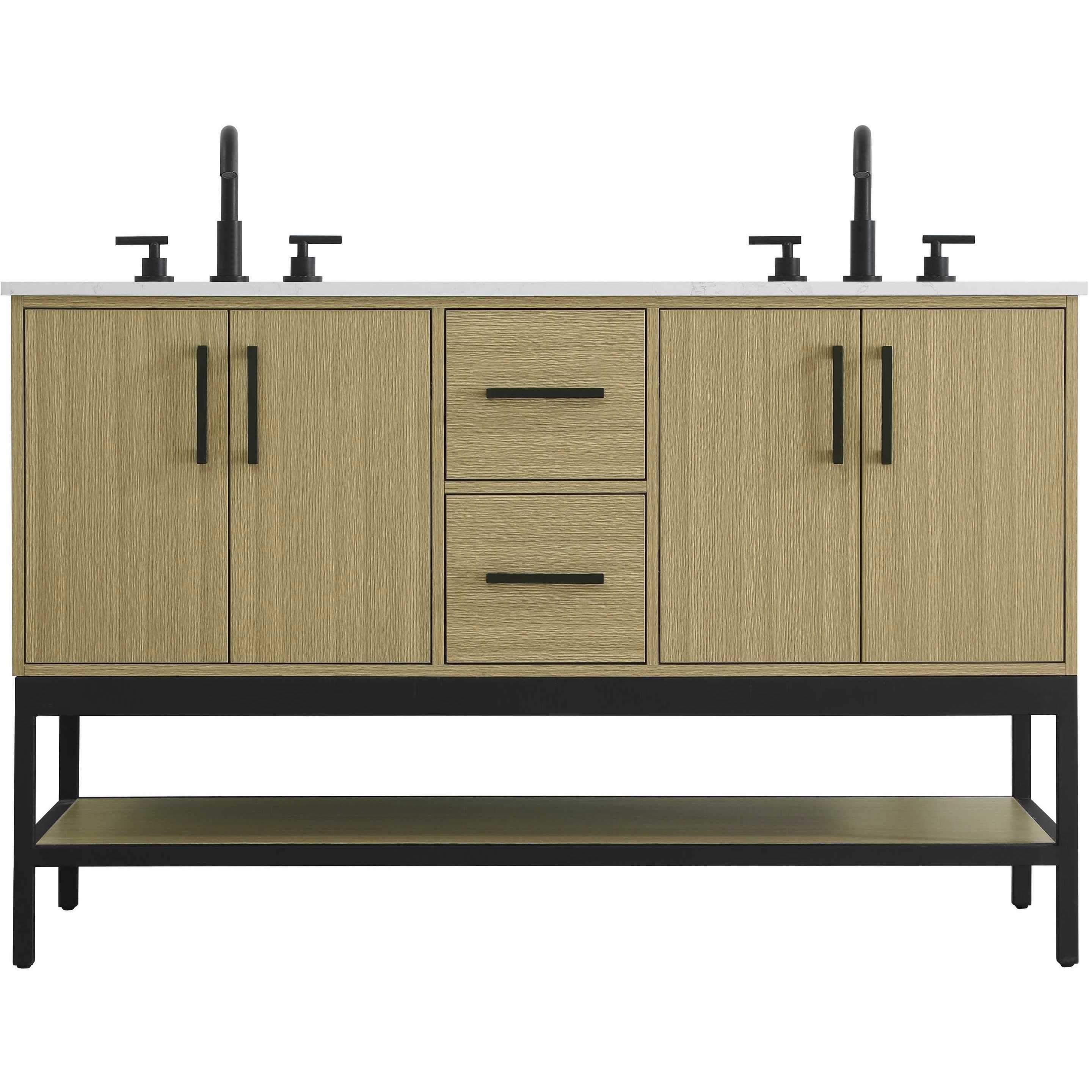 Lennox 54 X 34 inch Honey Brown Bathroom Vanity Cabinet
