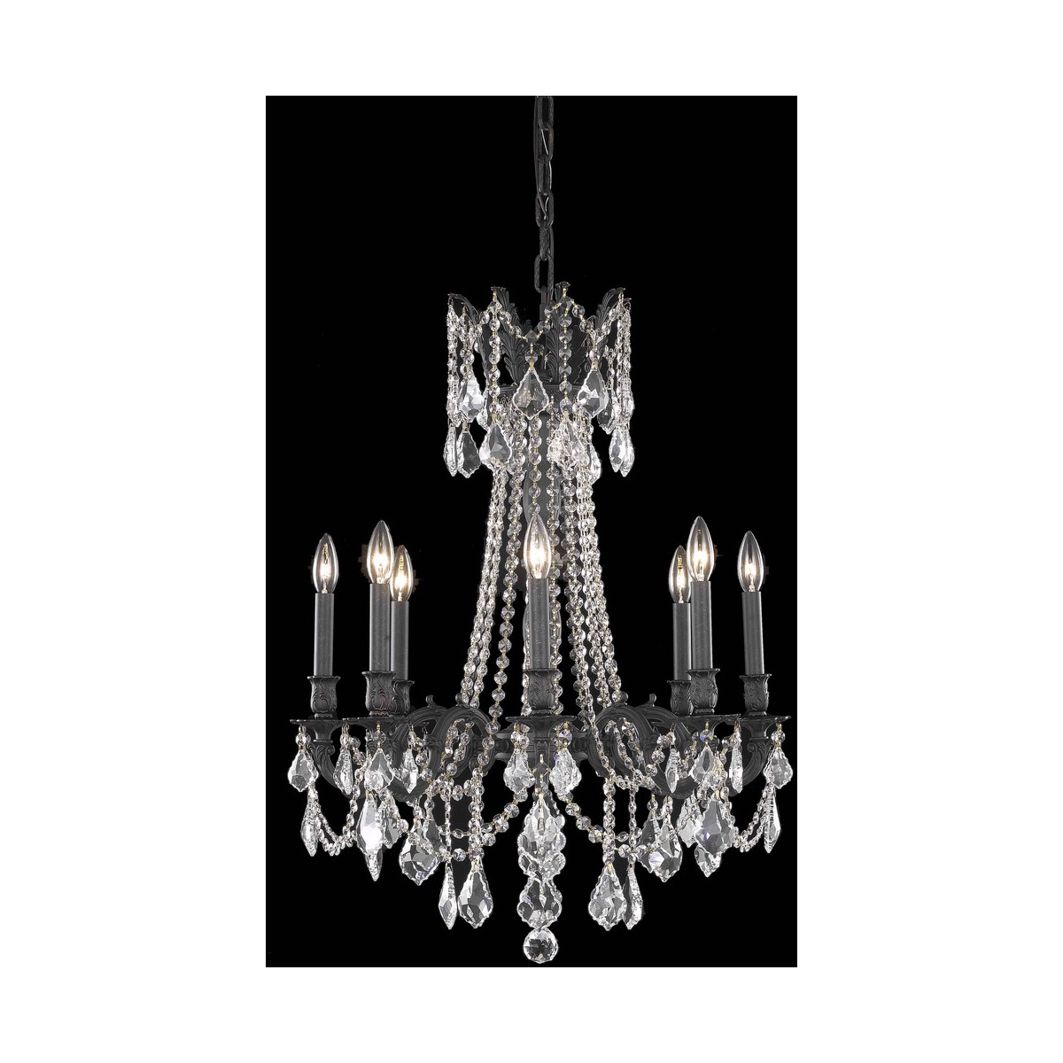 Rosalia 8 Light 24 inch Dark Bronze Dining Chandelier Ceiling Light in Golden Teak, Royal Cut