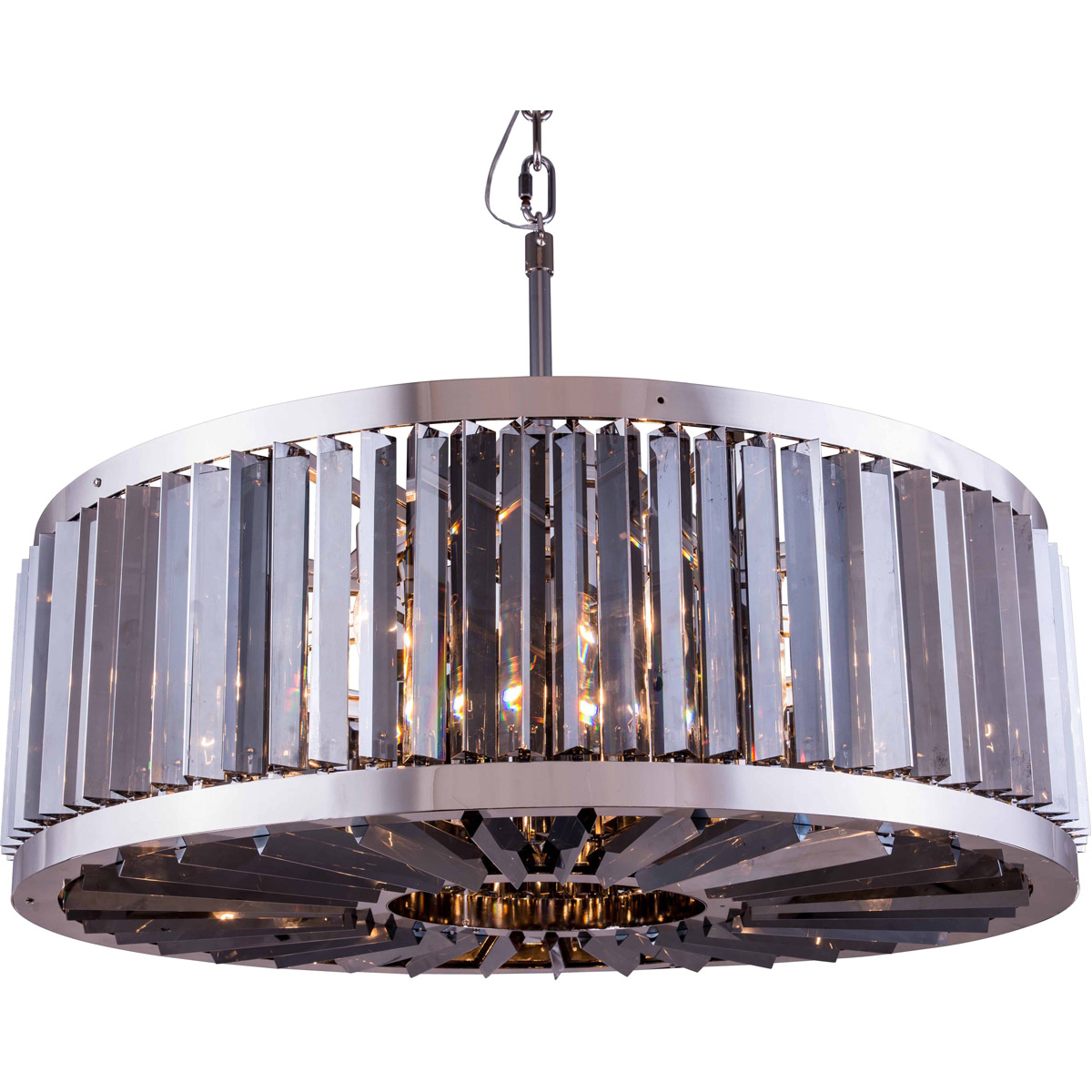 Chelsea 10 Light 35.5 inch Polished Nickel Pendant Ceiling Light in Silver Shade, Urban Classic
