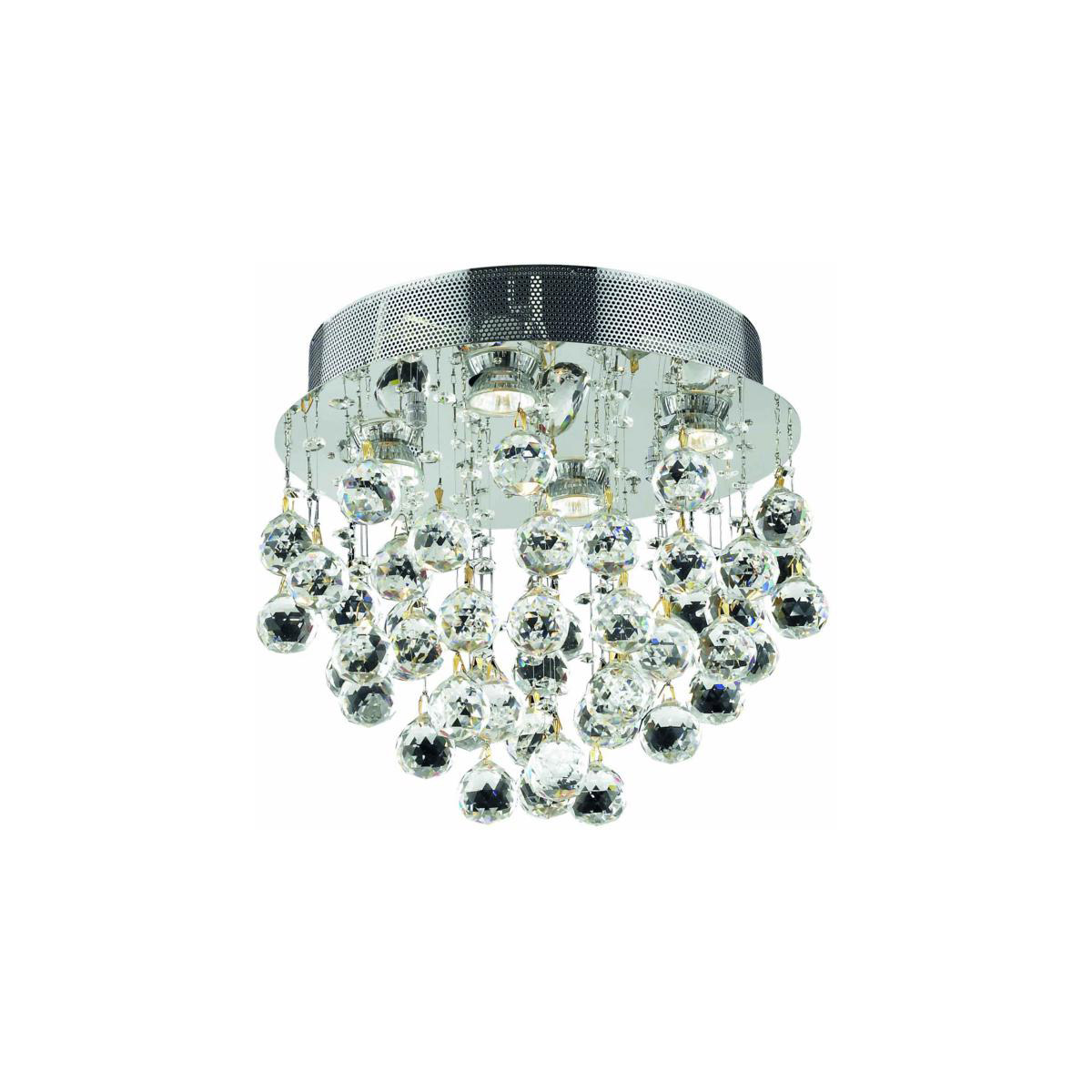Galaxy 4 Light 14 inch Chrome Flush Mount Ceiling Light in Royal Cut