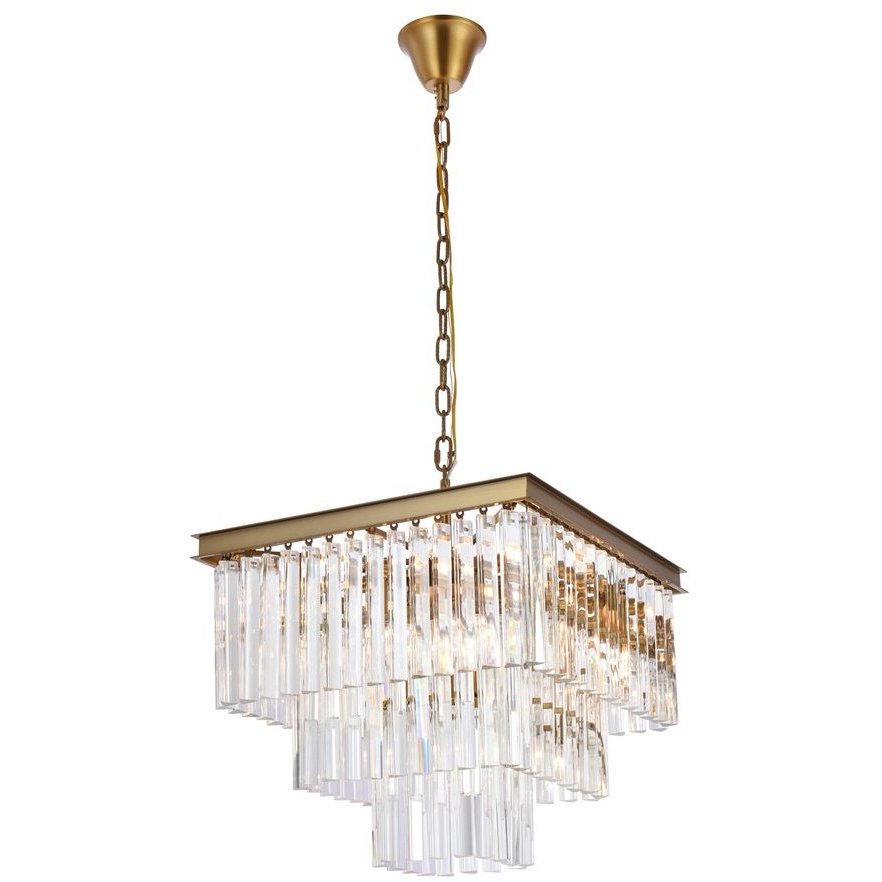 Square gold chandelier cheap