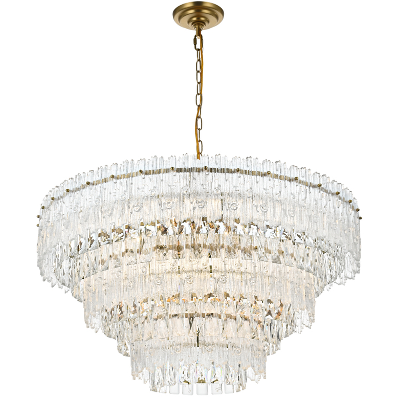 Elegant Lighting 1780D31SG Emilia 10 Light 31 inch Satin Gold Pendant Ceiling Light